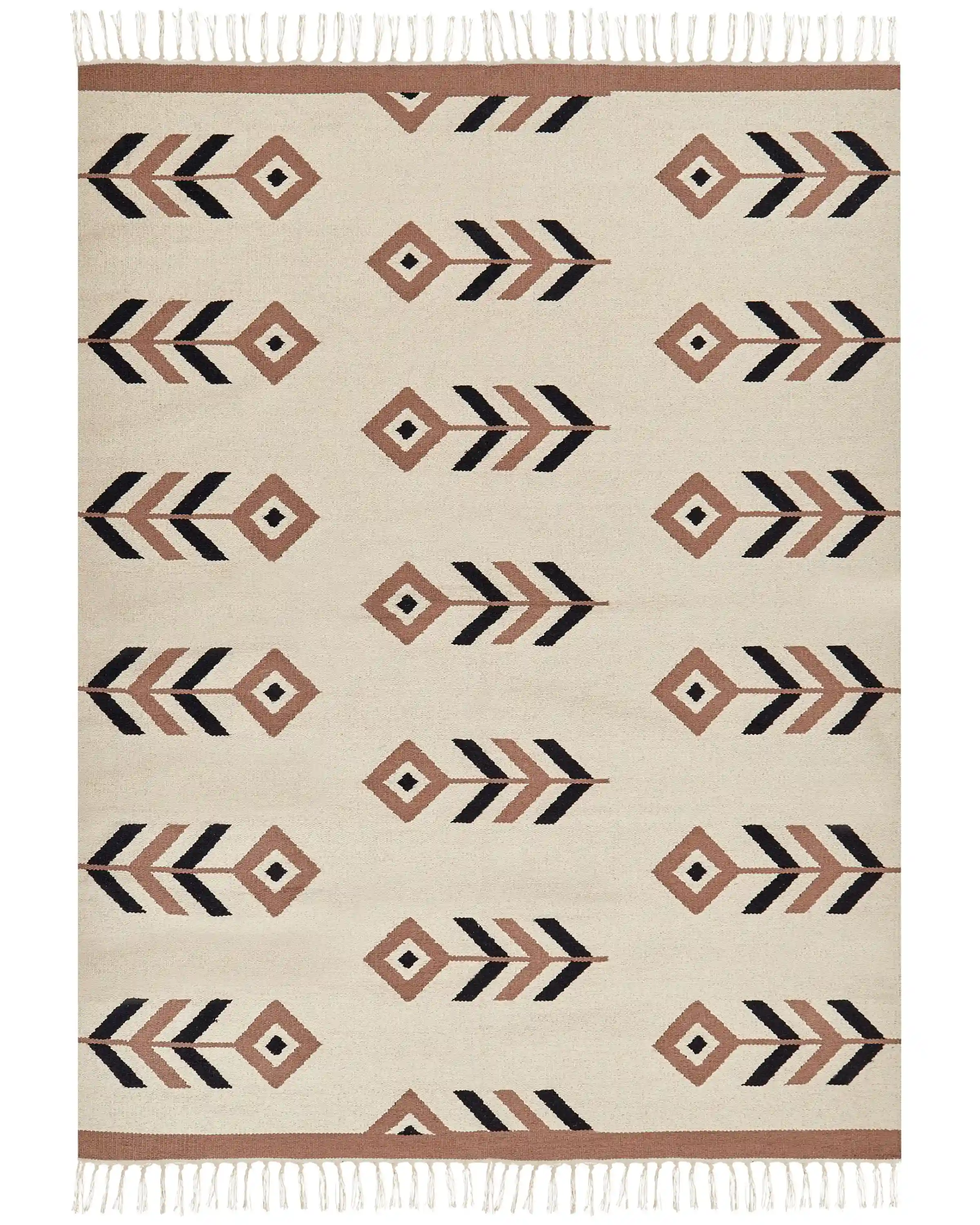Rug NIAVAN Beige 200 x 300 cm Cotton Kilim