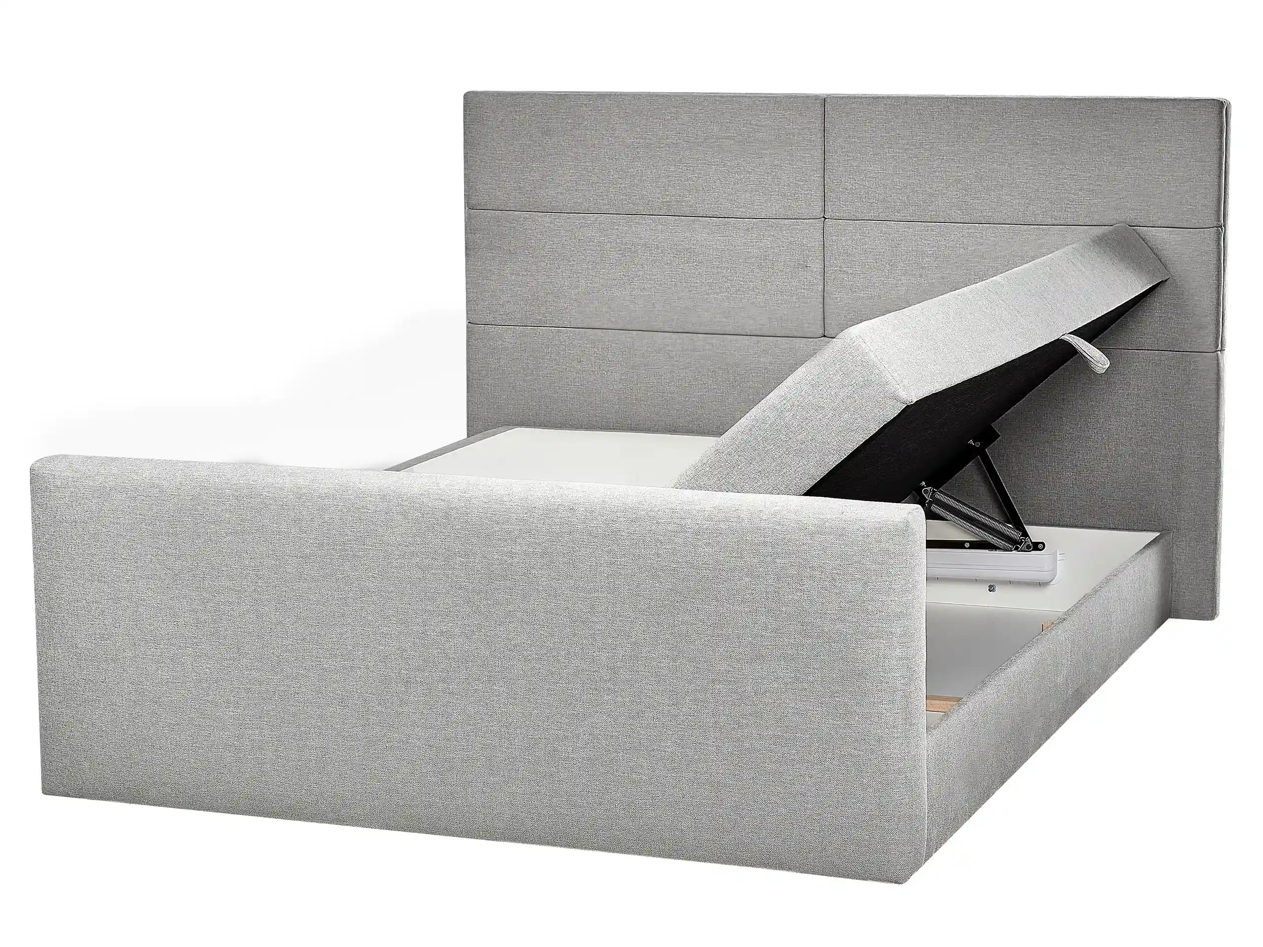 Divan Bed with Storage Fabric ARISTOCRAT 160 x 200 cm (EU King Size) Light Grey