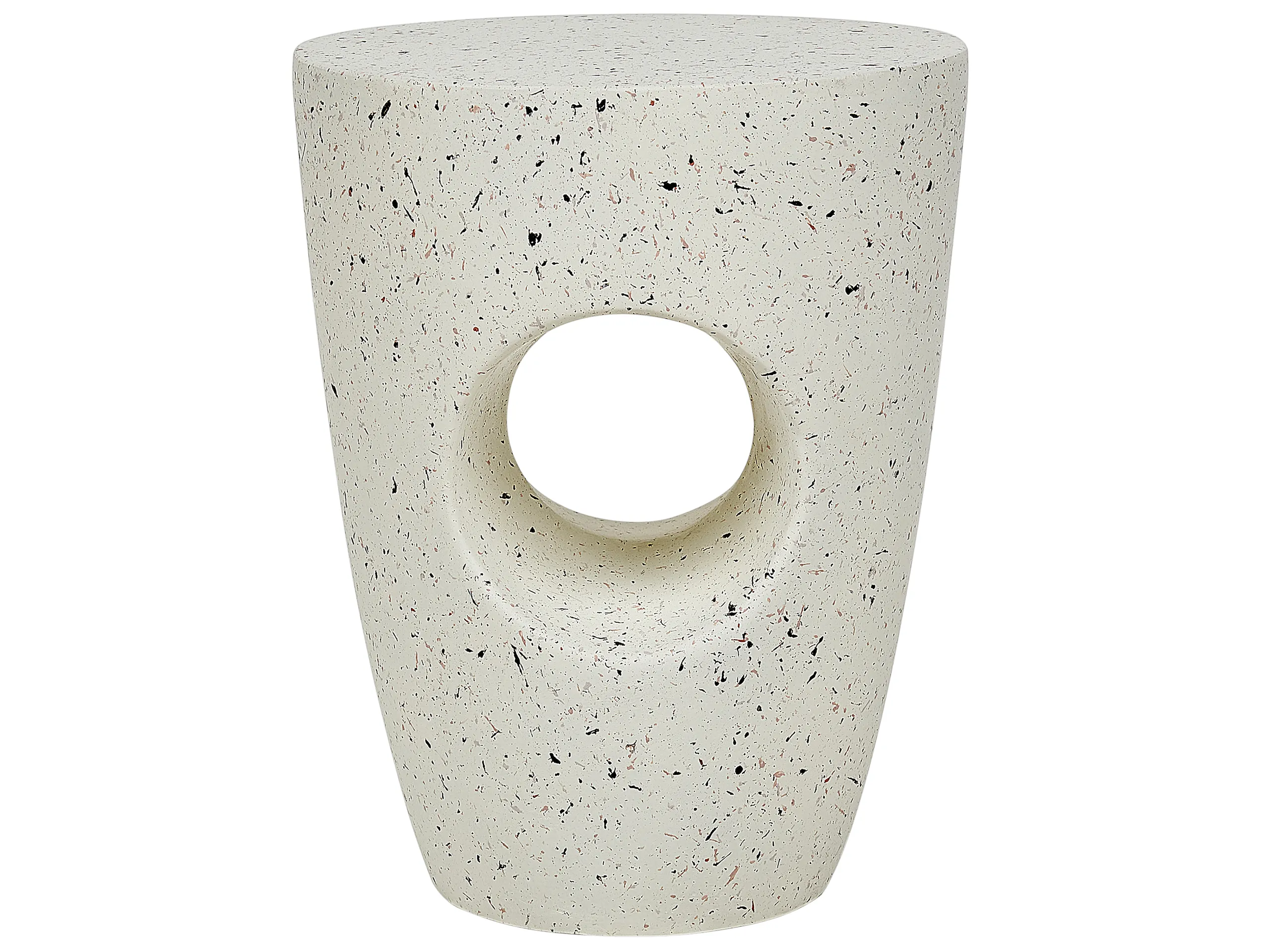 Mesa auxiliar EDOLO 37 cm 37 cm Efecto terrazo Terrazo blanco