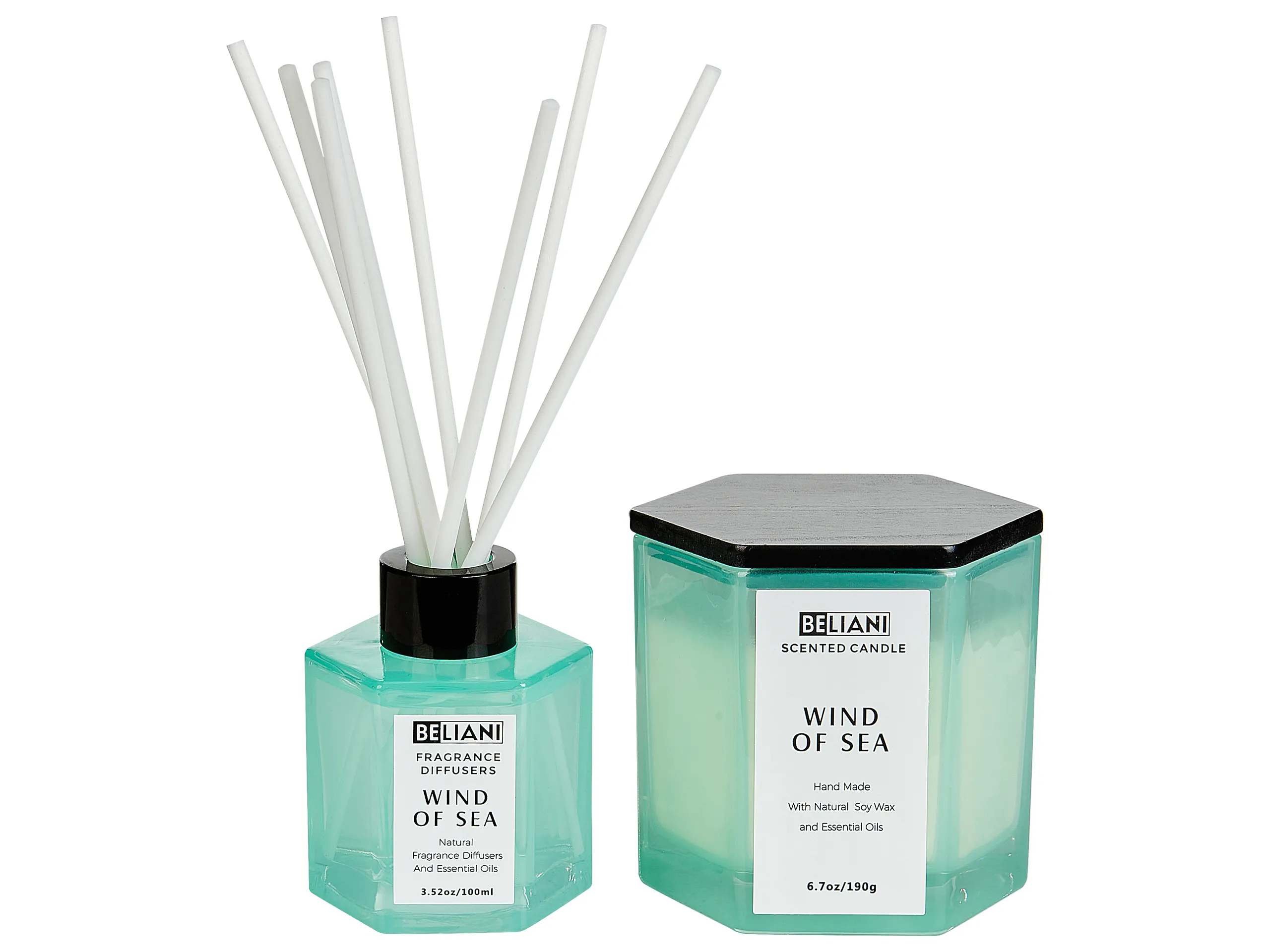 Vela aromática con difusor de fragancia CLASSY TINT Cera de soja Notas frescas