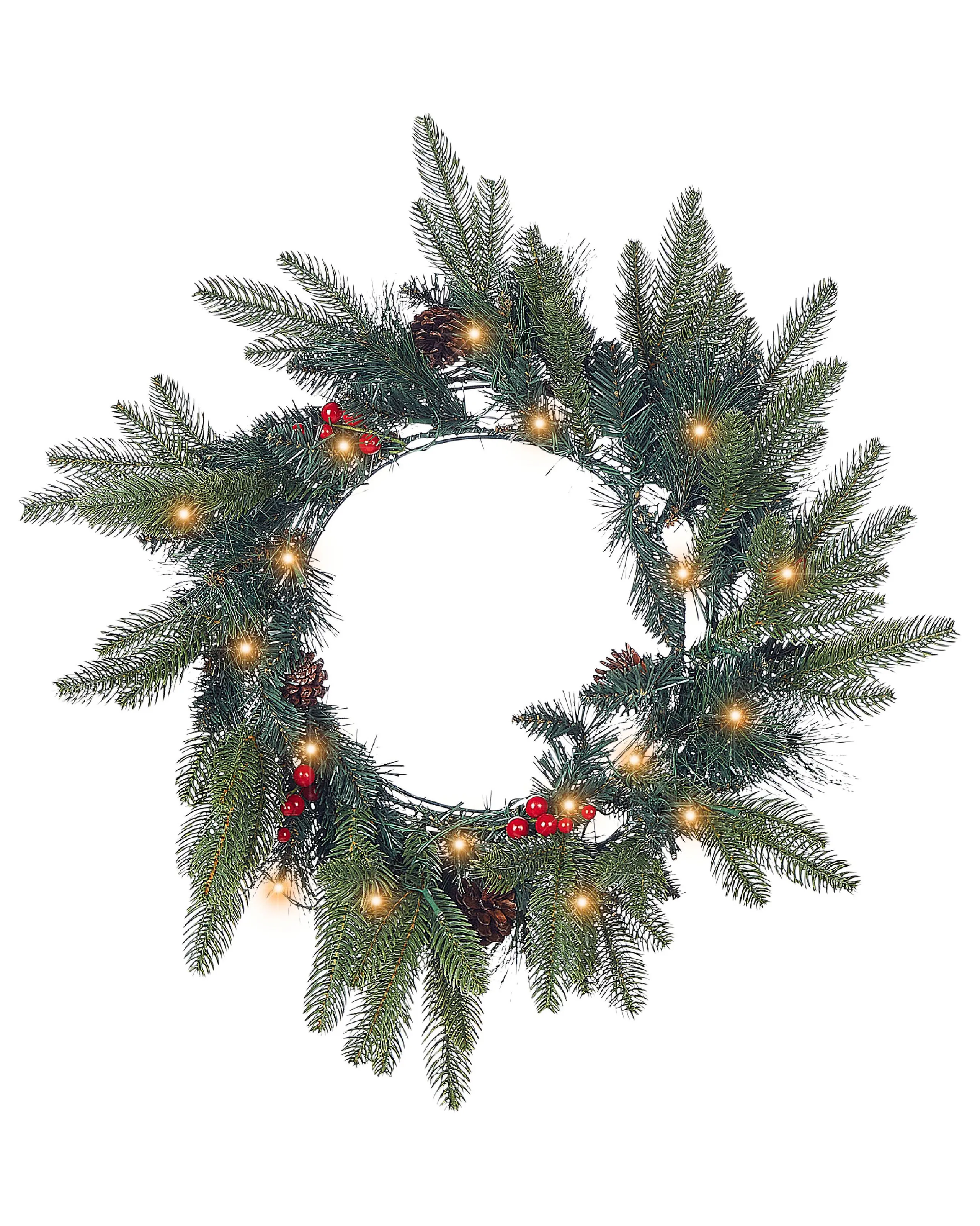 Corona de Navidad LED WHITEHORN Verde oscuro 50 cm