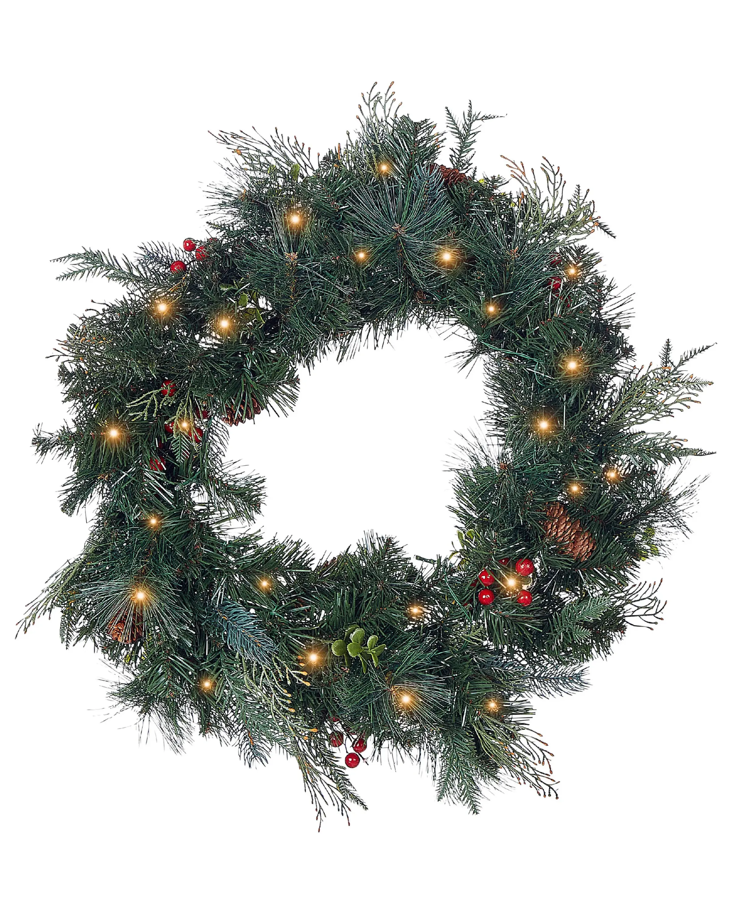 Corona de Navidad LED ELBRUS Verde 60 cm