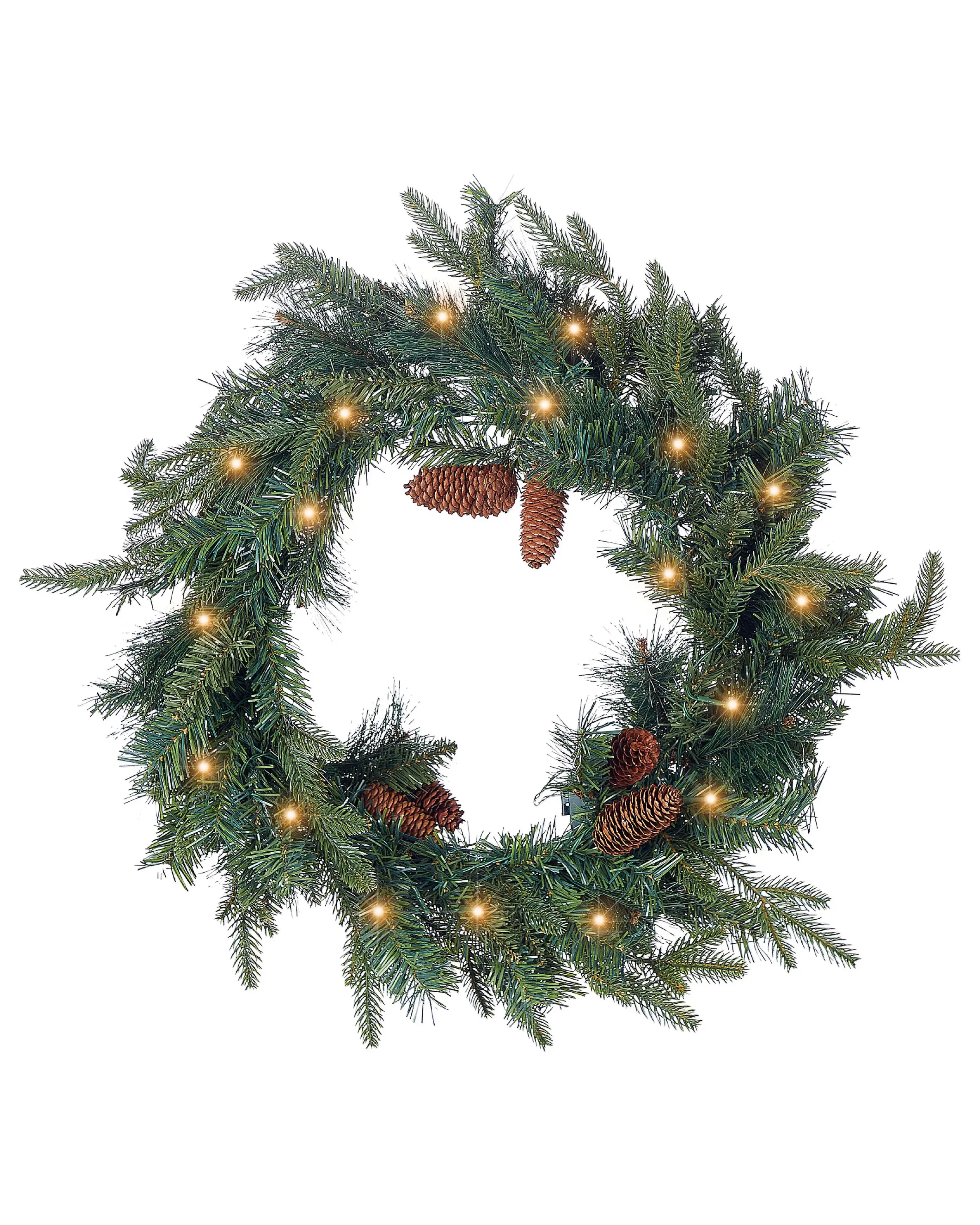 Corona de Navidad LED KAMERUN Verde 60 cm