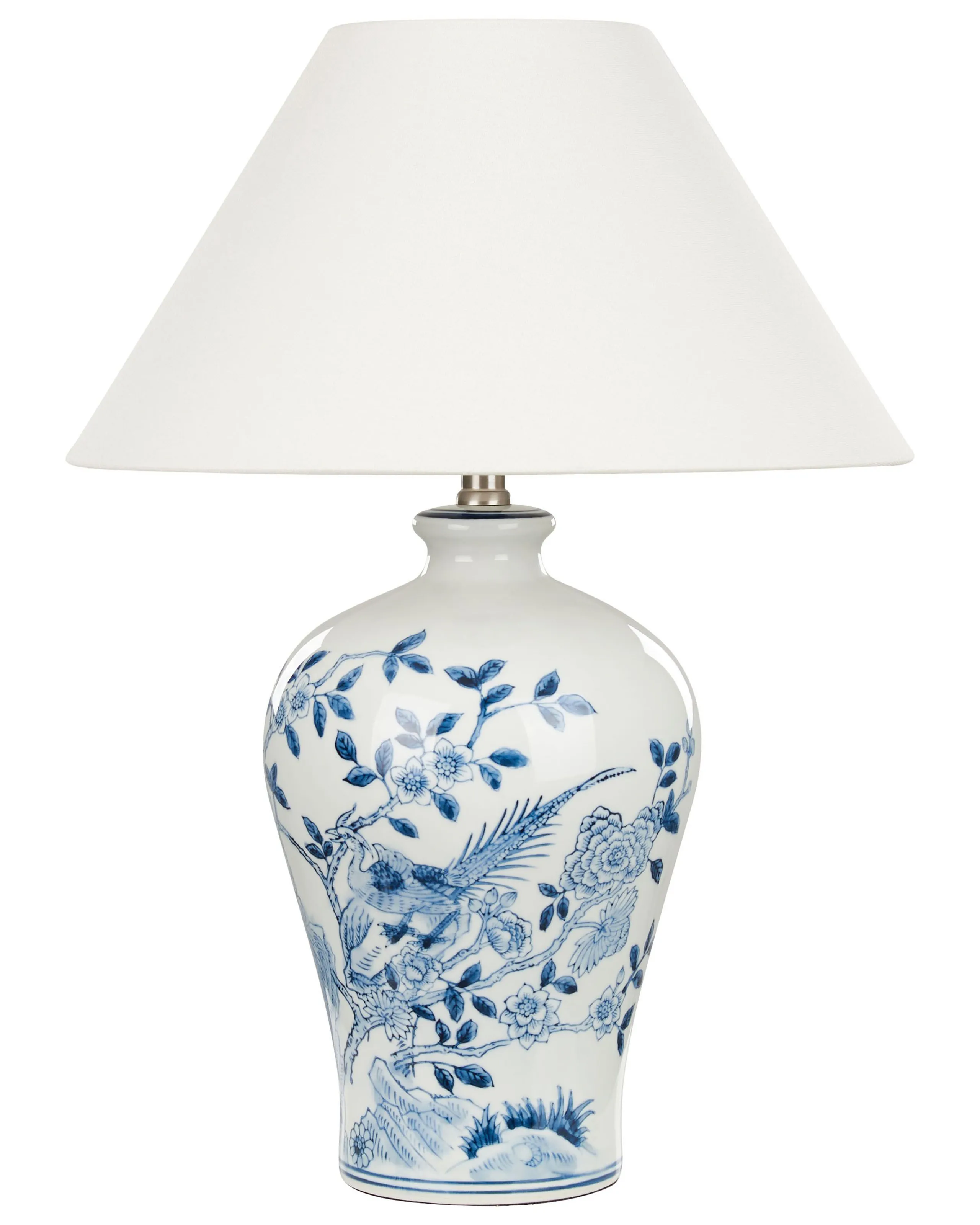 Lámpara de mesa MAGROS Porcelana Blanco/Azul