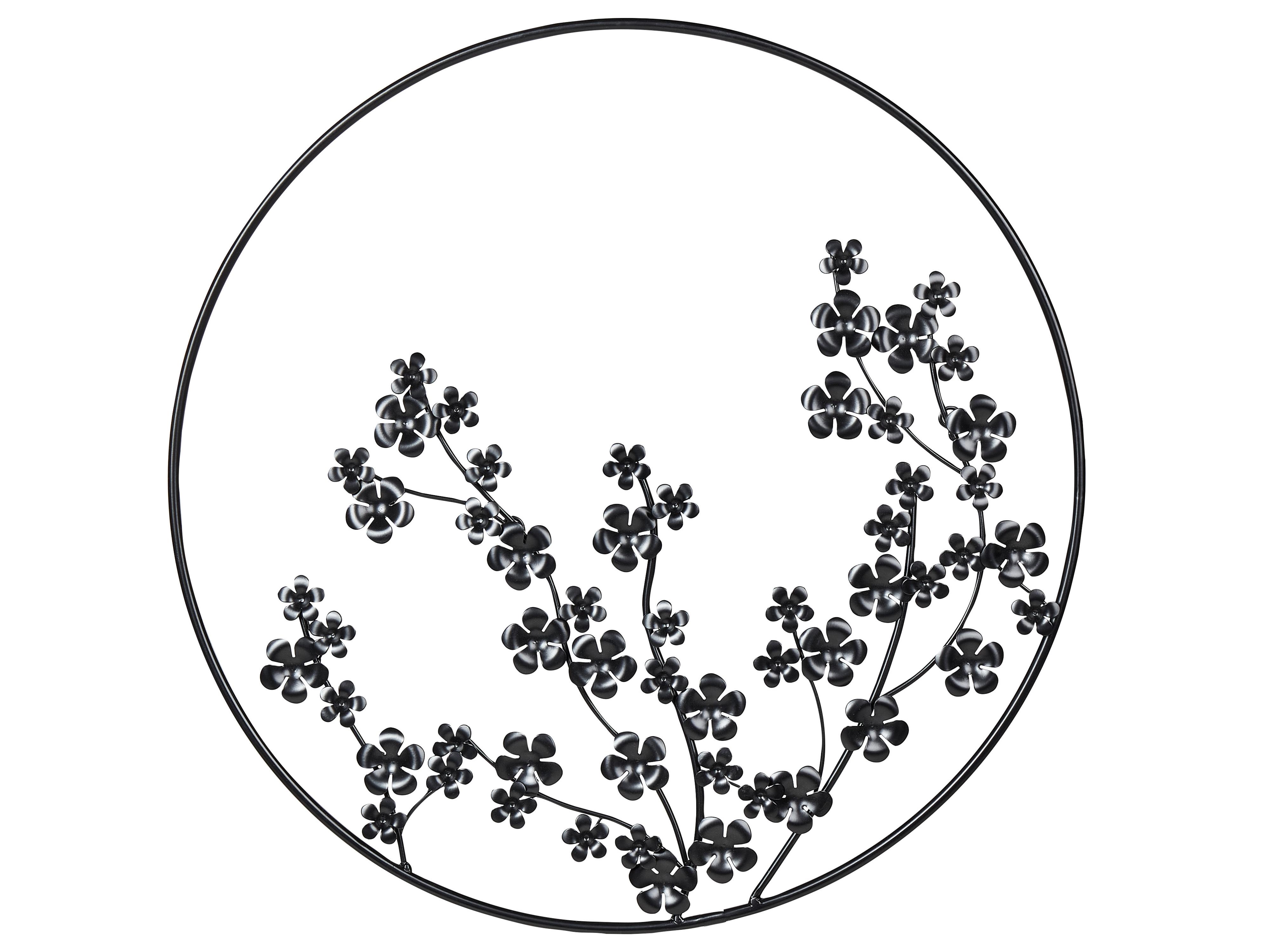 Decoración de pared Flor STRONTIUM Metal 70 cm Negro