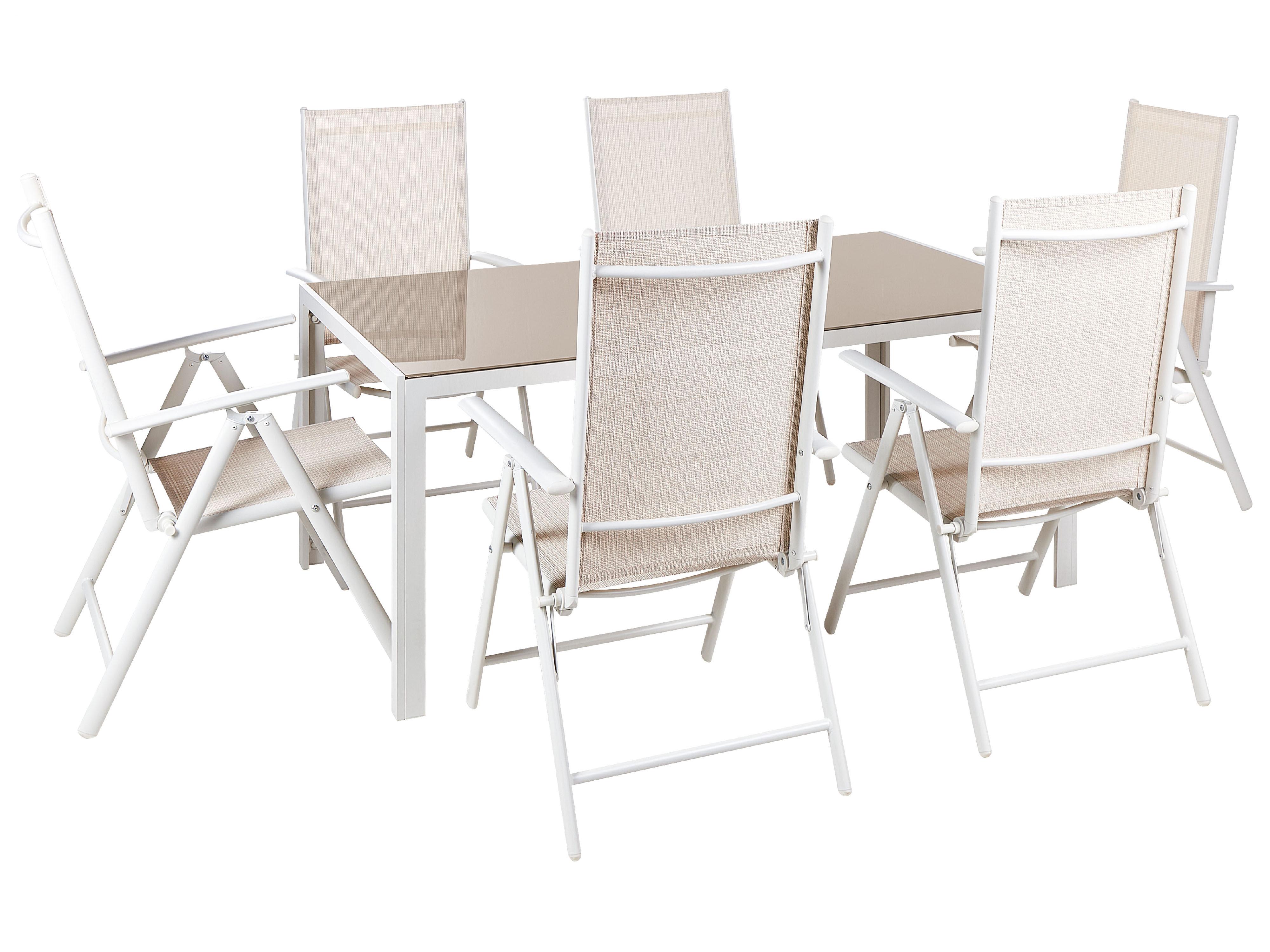 Conjunto de comedor exterior 6 plazas CATANIA Metal Beige