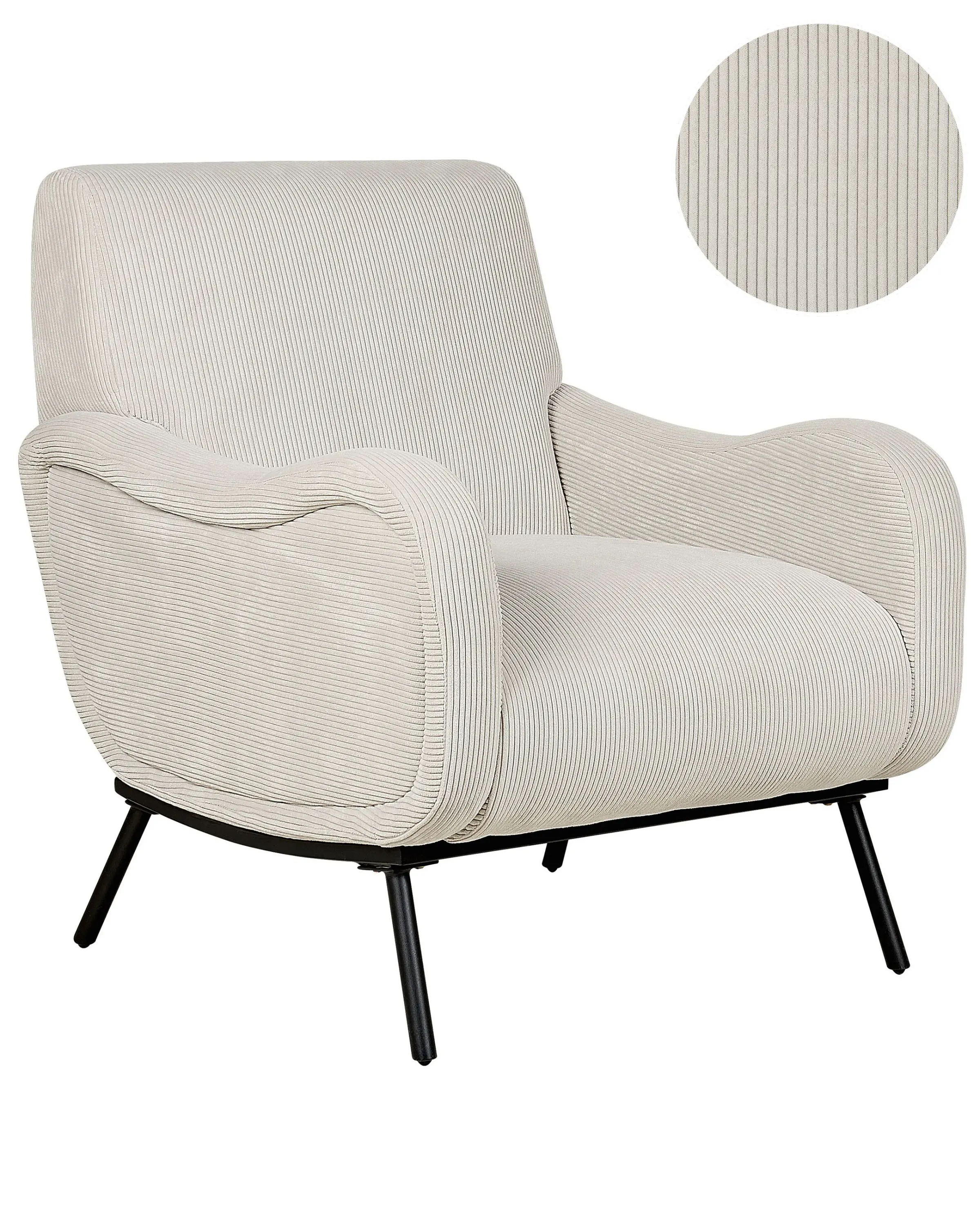 Armchair ALMIND Corduroy Light Grey