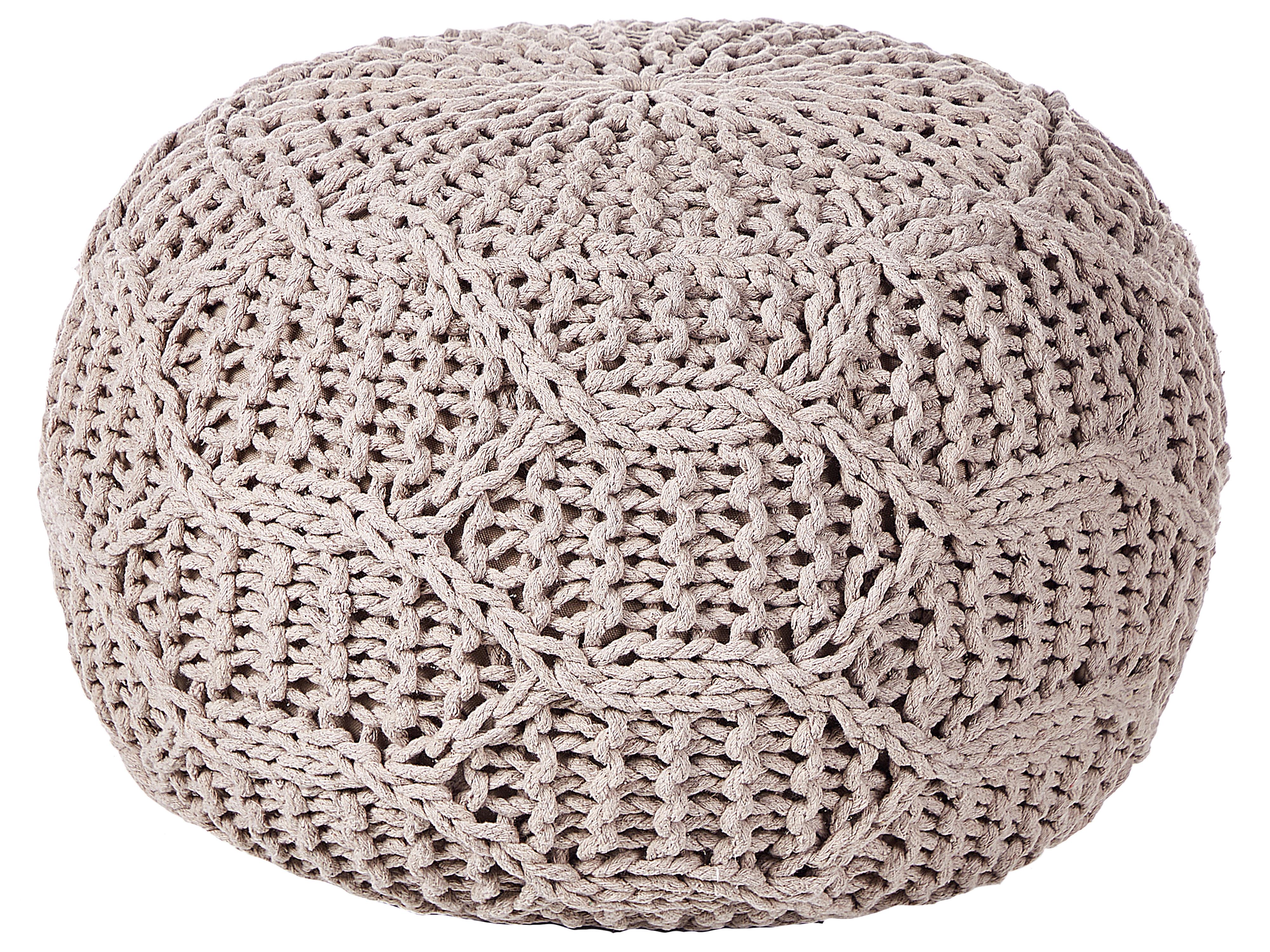 Pouffe Macramé TRIMAN Cotton Taupe