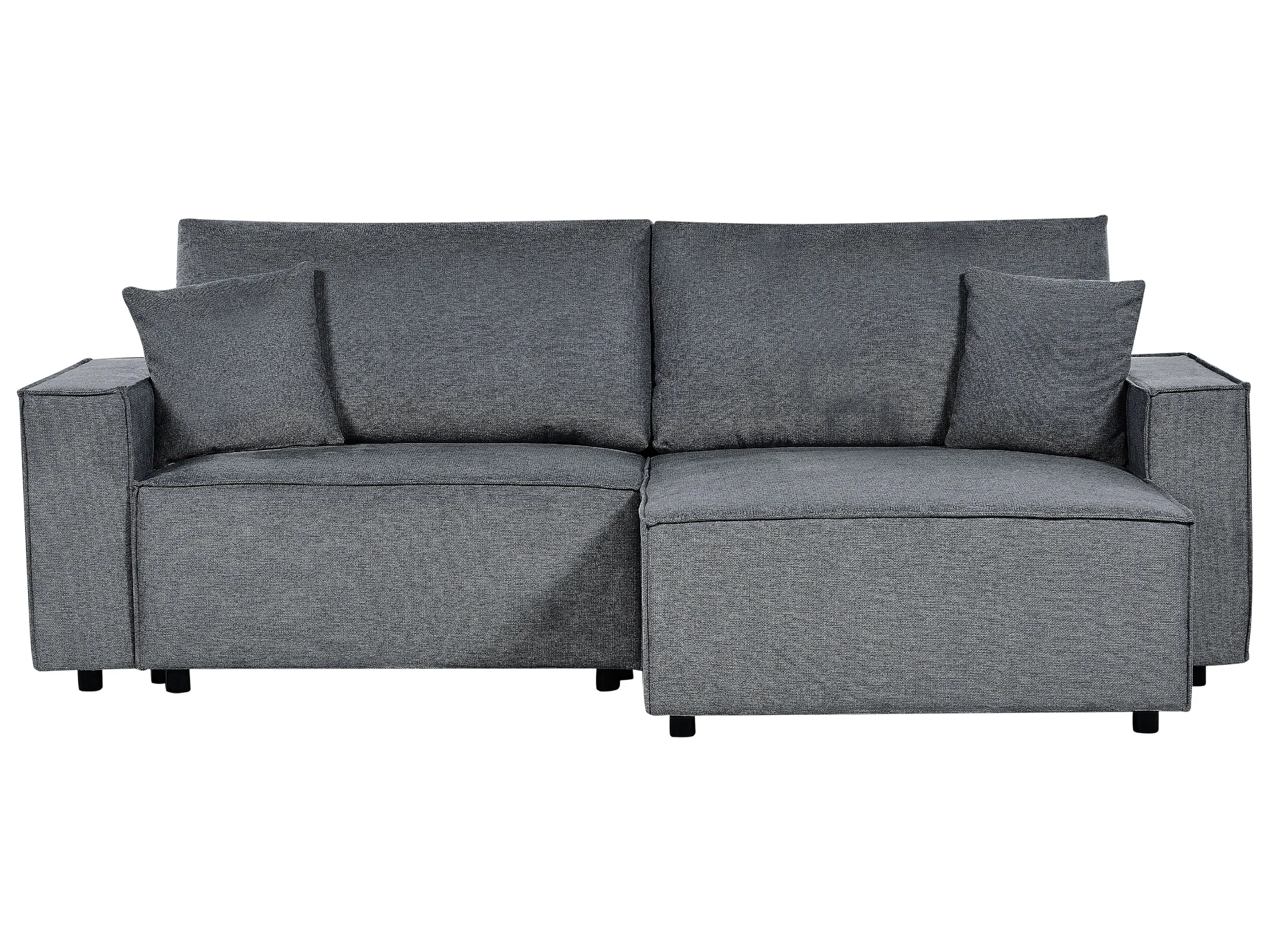 Corner Sofa Bed 3 Seater KARILA Fabric Dark Grey with Storage Left Hand