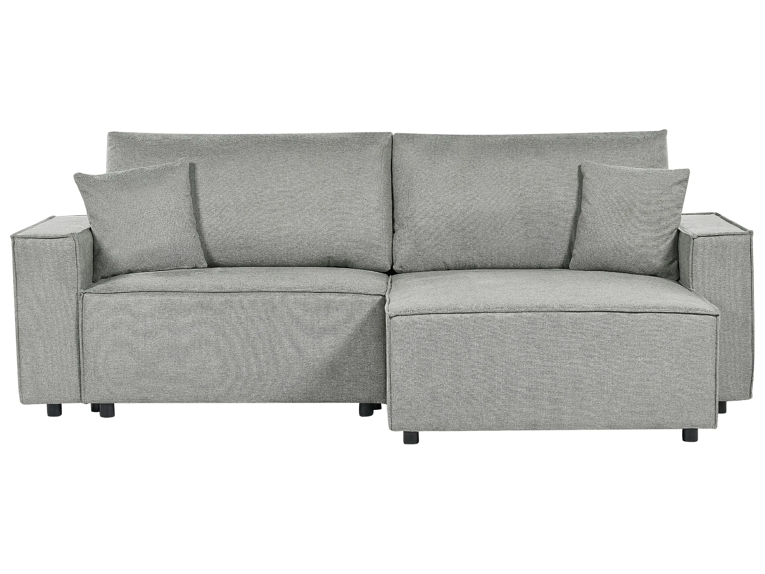 Corner Sofa Bed 3 Seater KARILA Fabric Grey with Storage Left Hand