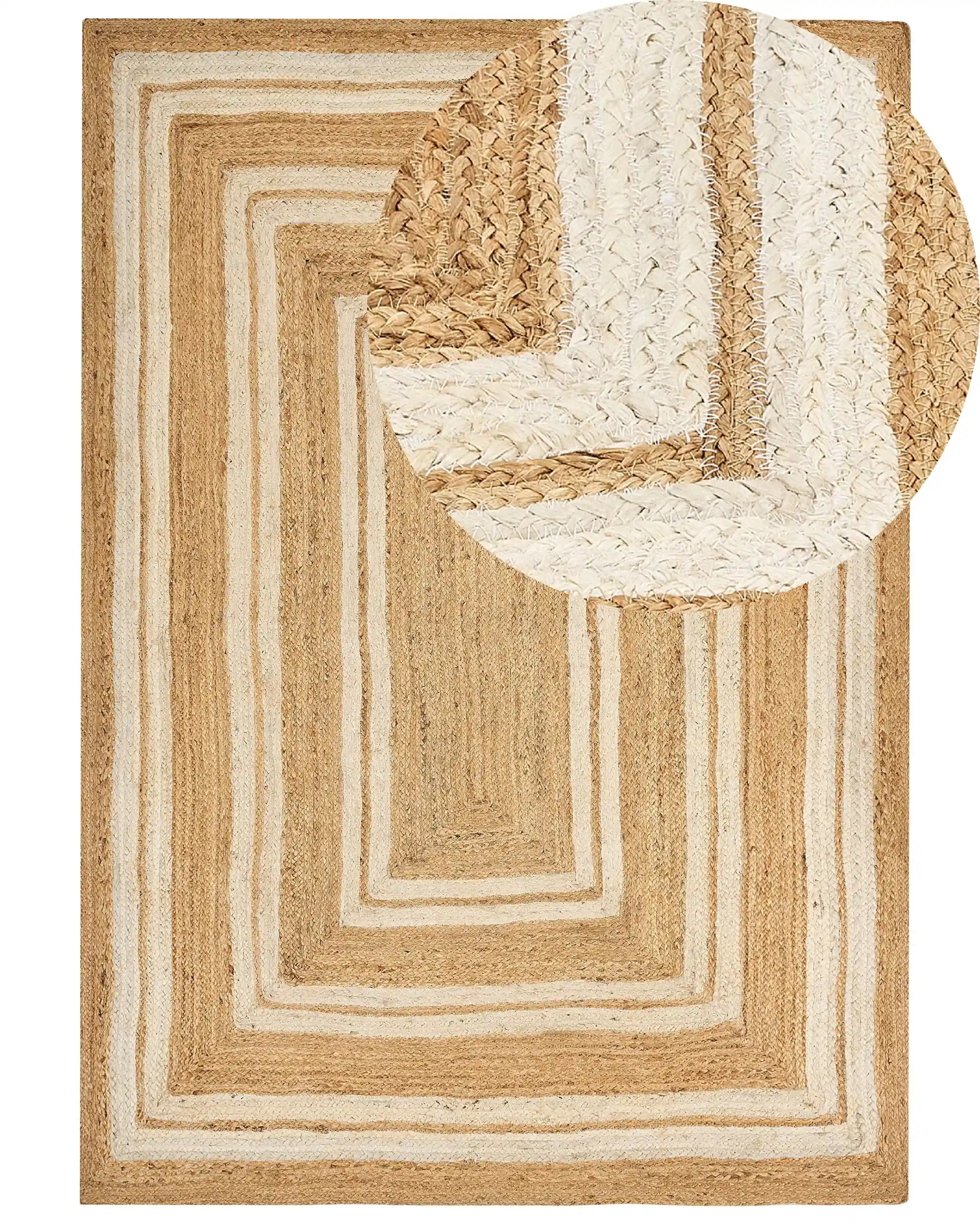 Rug ELMALI Beige 160 x 230 cm Jute