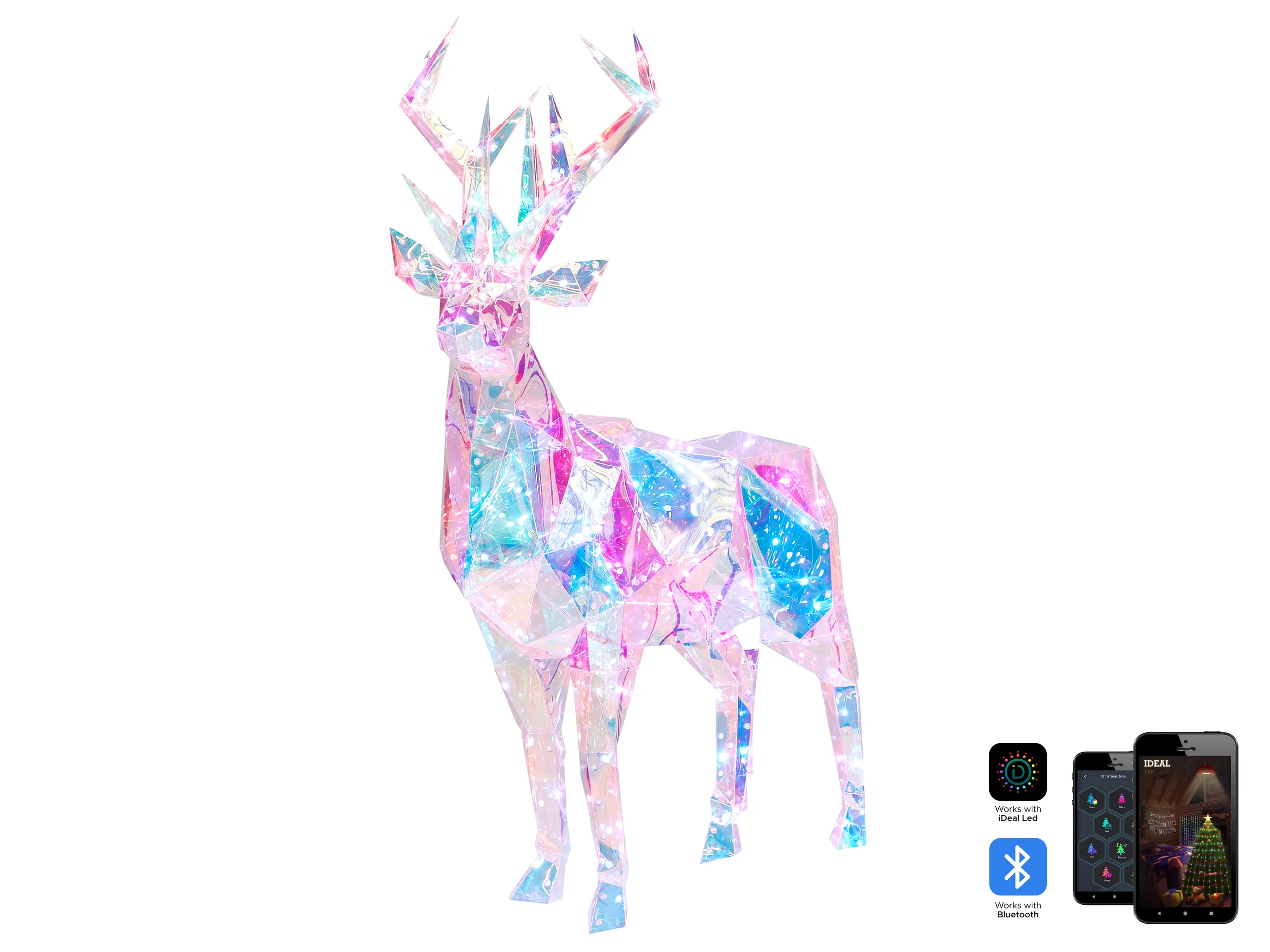 Decoración de exterior LED inteligente con App POLARIS Reno 90 cm Multicolor