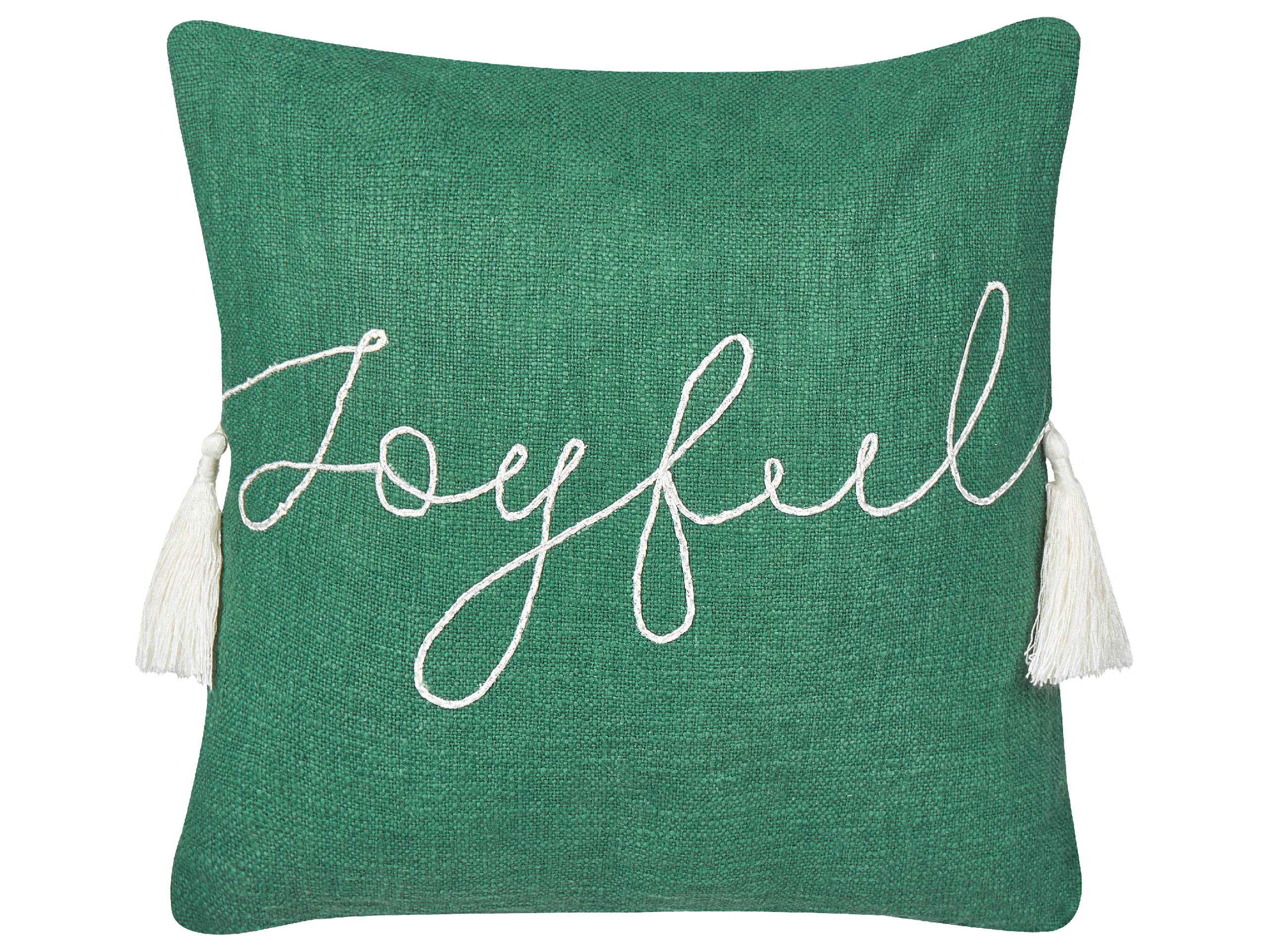 Throw Cushion ELETTARIA Cotton 45 x 45 cm Green Christmas Motif