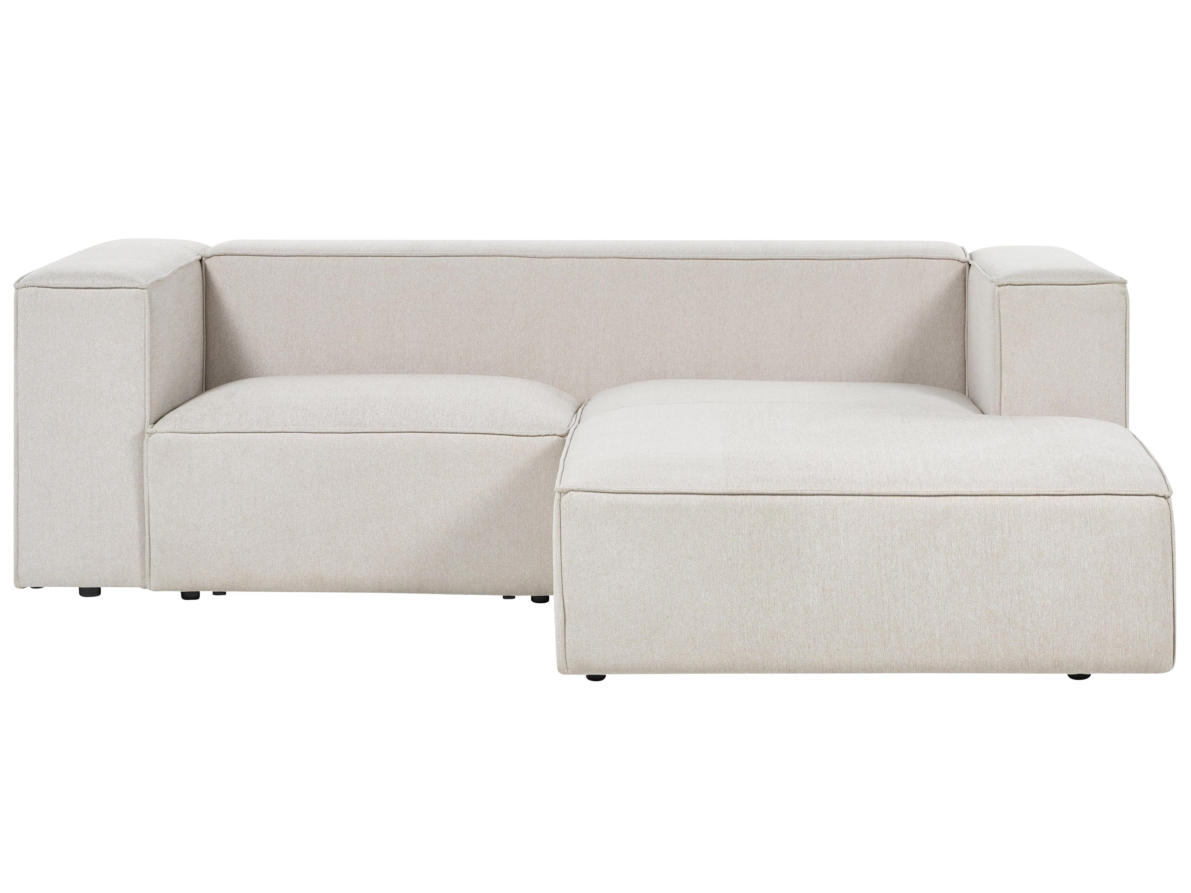 Corner Sofa 2 Seater VERNON Fabric Light Beige Left Hand