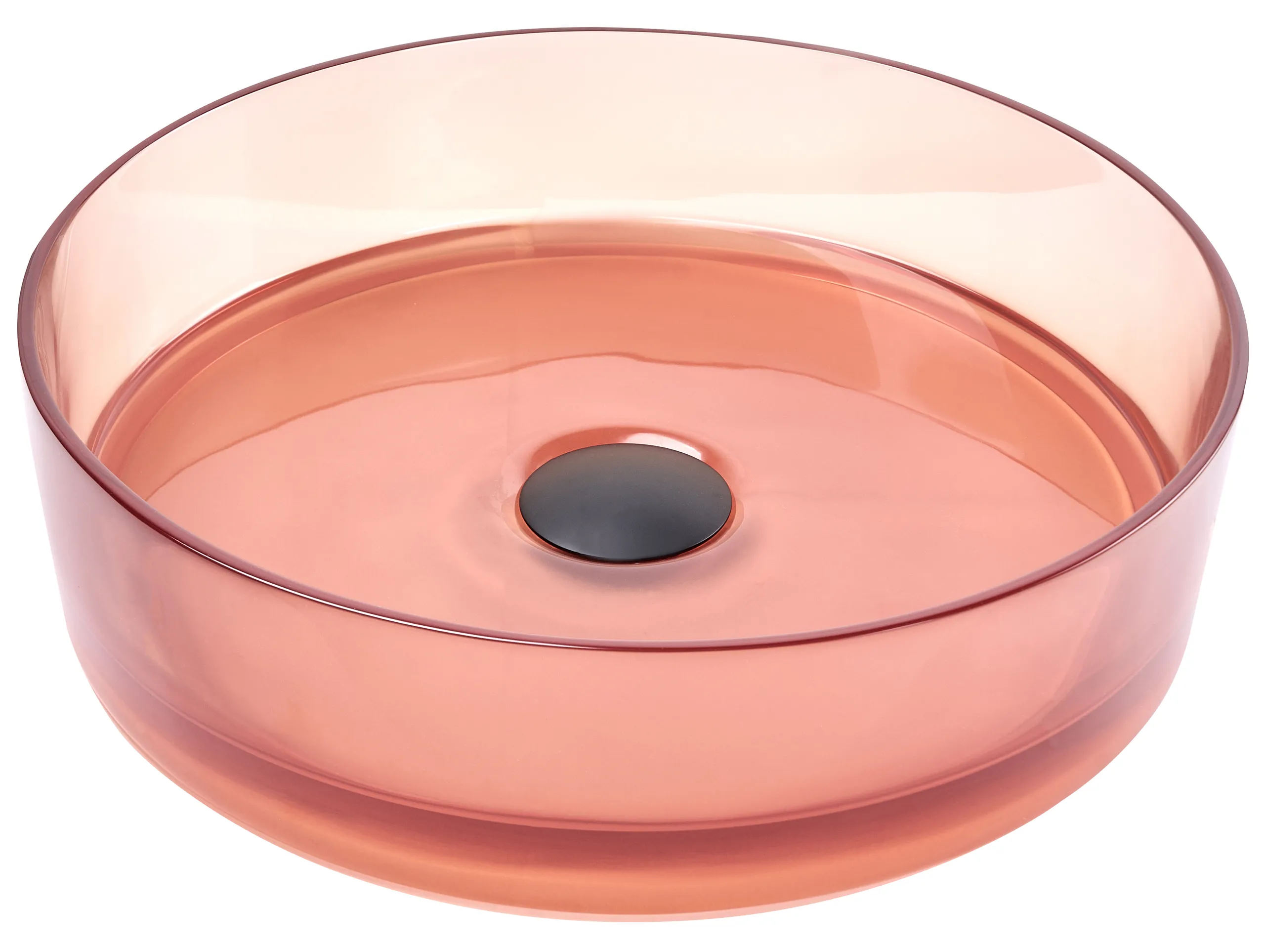 Lavabo sobre encimera TOLOSA ⌀ 36 cm Solid Surface Rojo claro