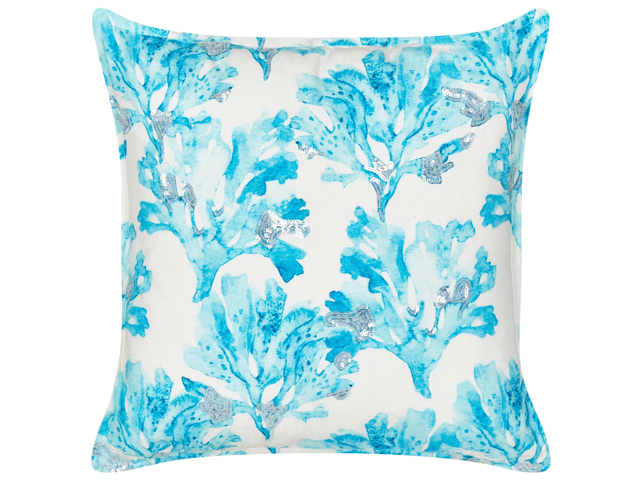 Throw Cushion ROCKWEED Cotton 45 x 45 cm White Floral Pattern
