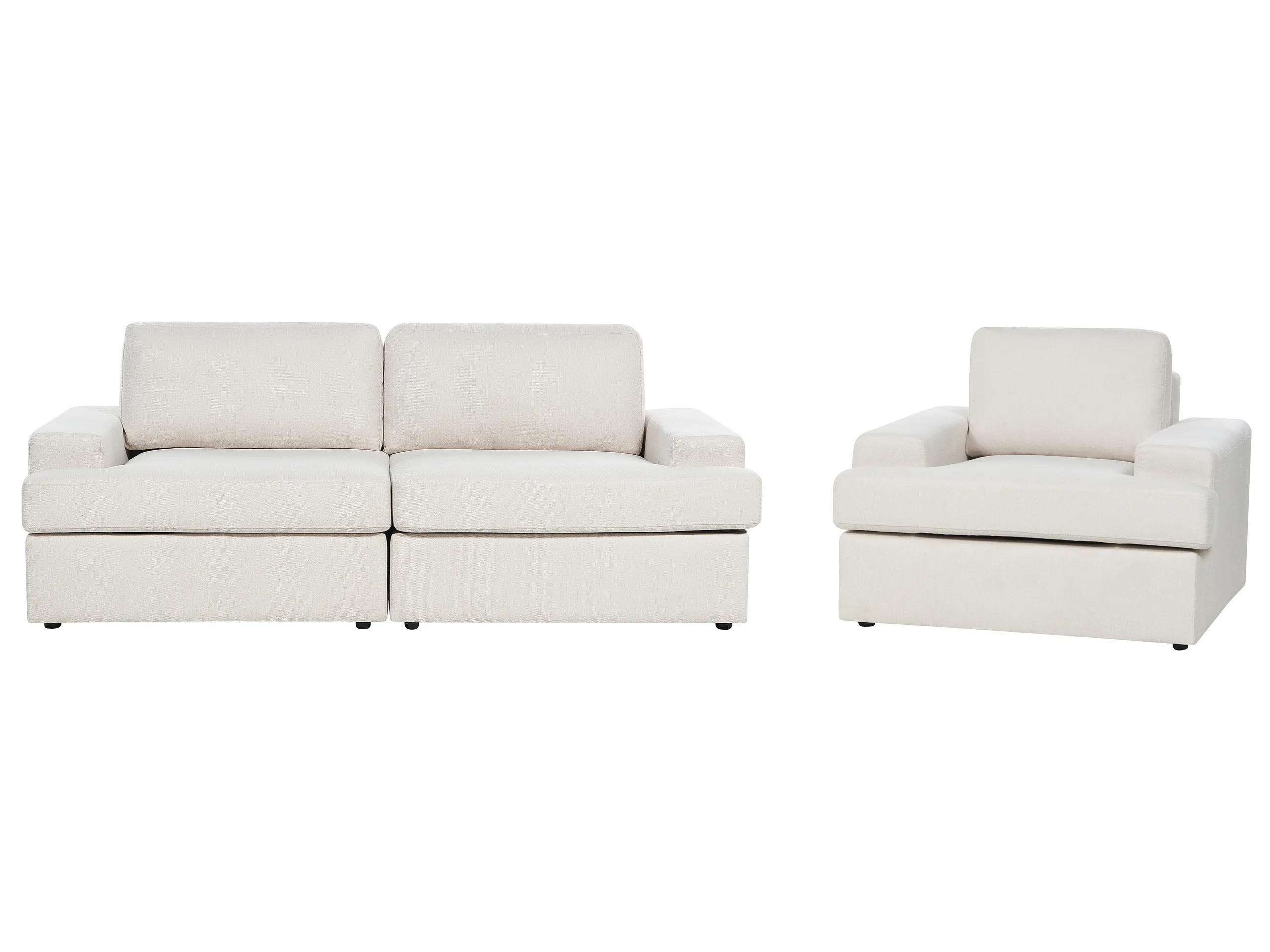 Conjunto de sala de estar 4 plazas ALLA Tela Beige claro