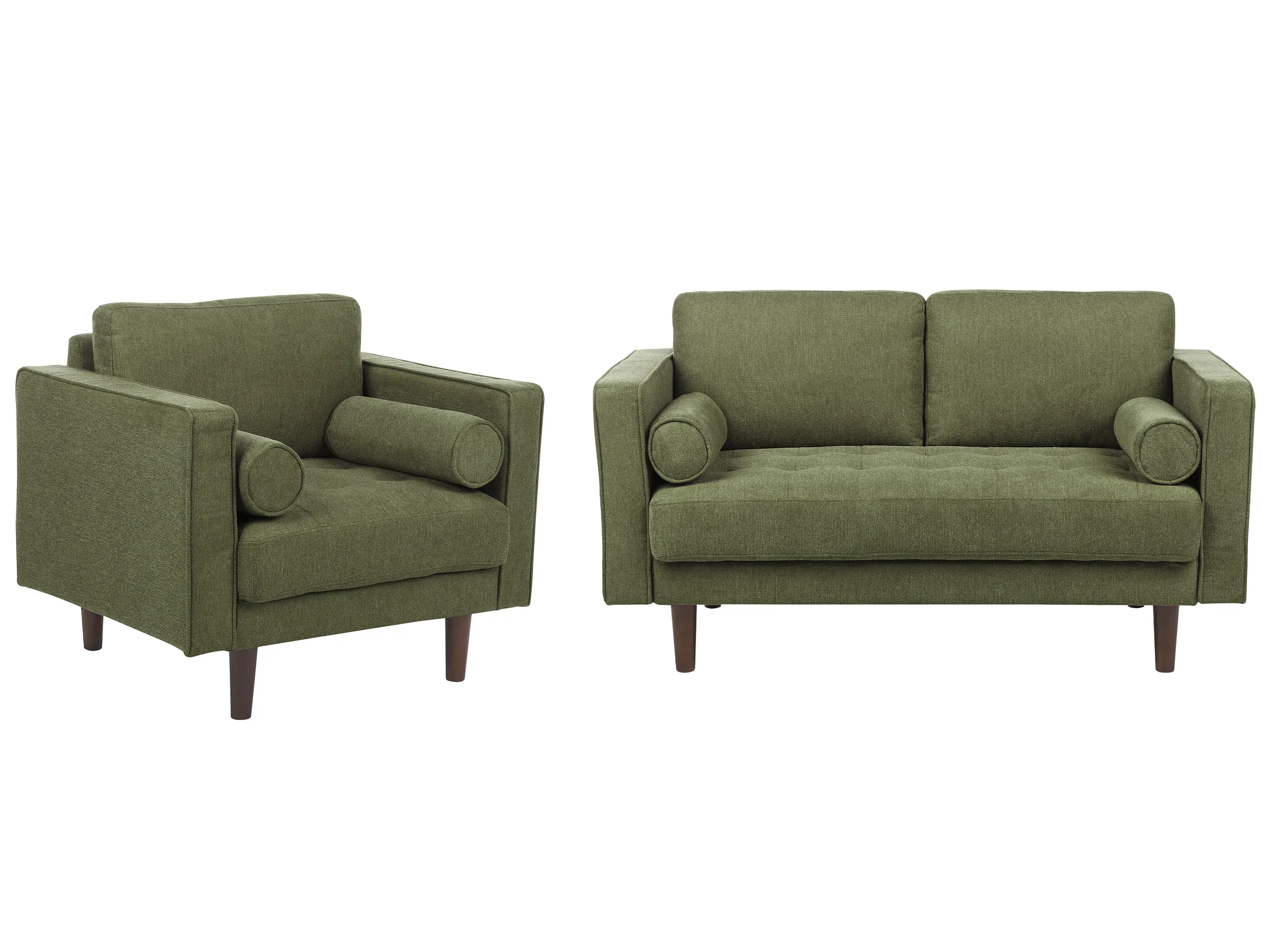 Conjunto de sala de estar 3 plazas NURMO Tela Verde oscuro