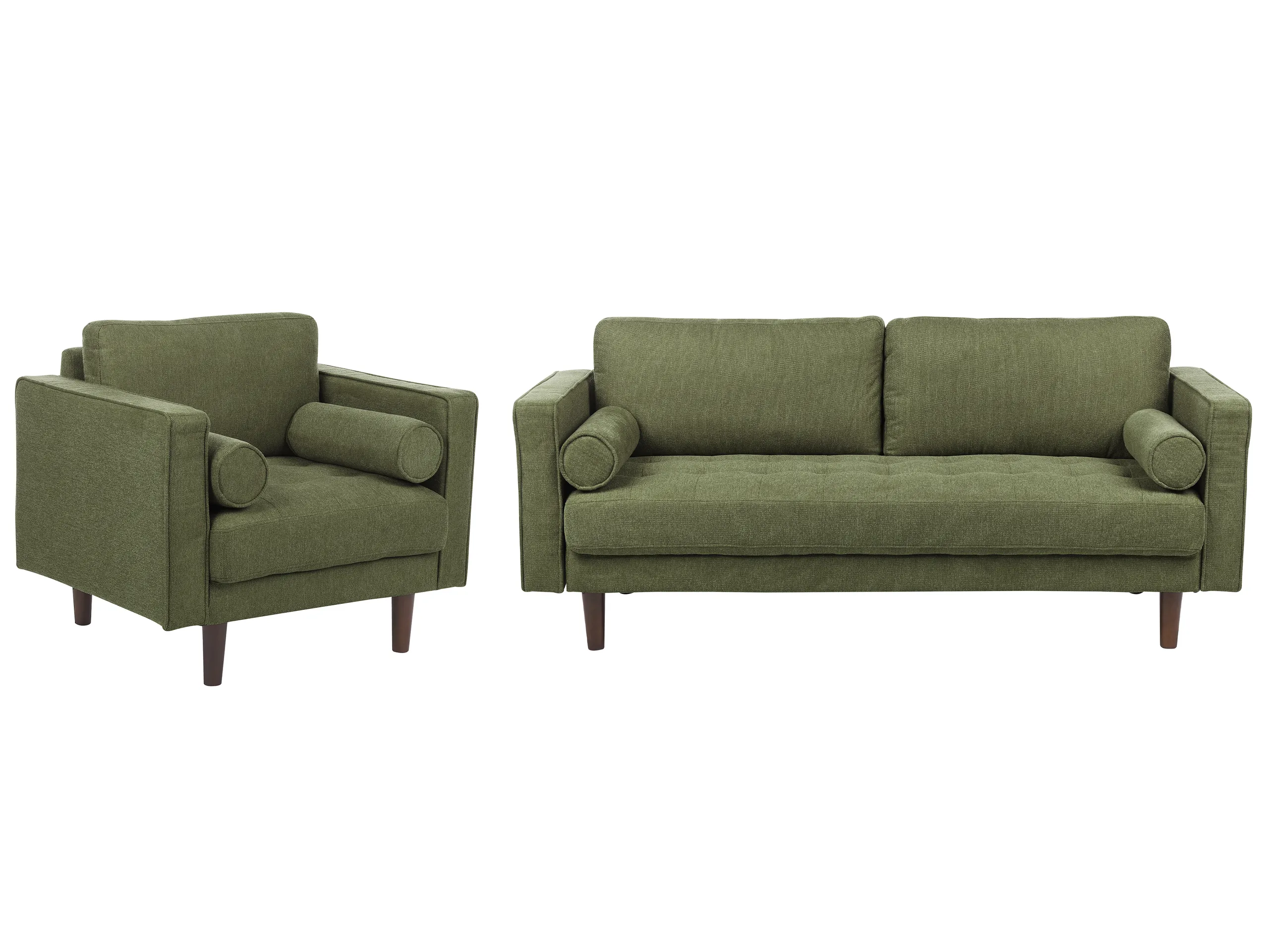 Conjunto de sala de estar 4 plazas NURMO Tela Verde oscuro