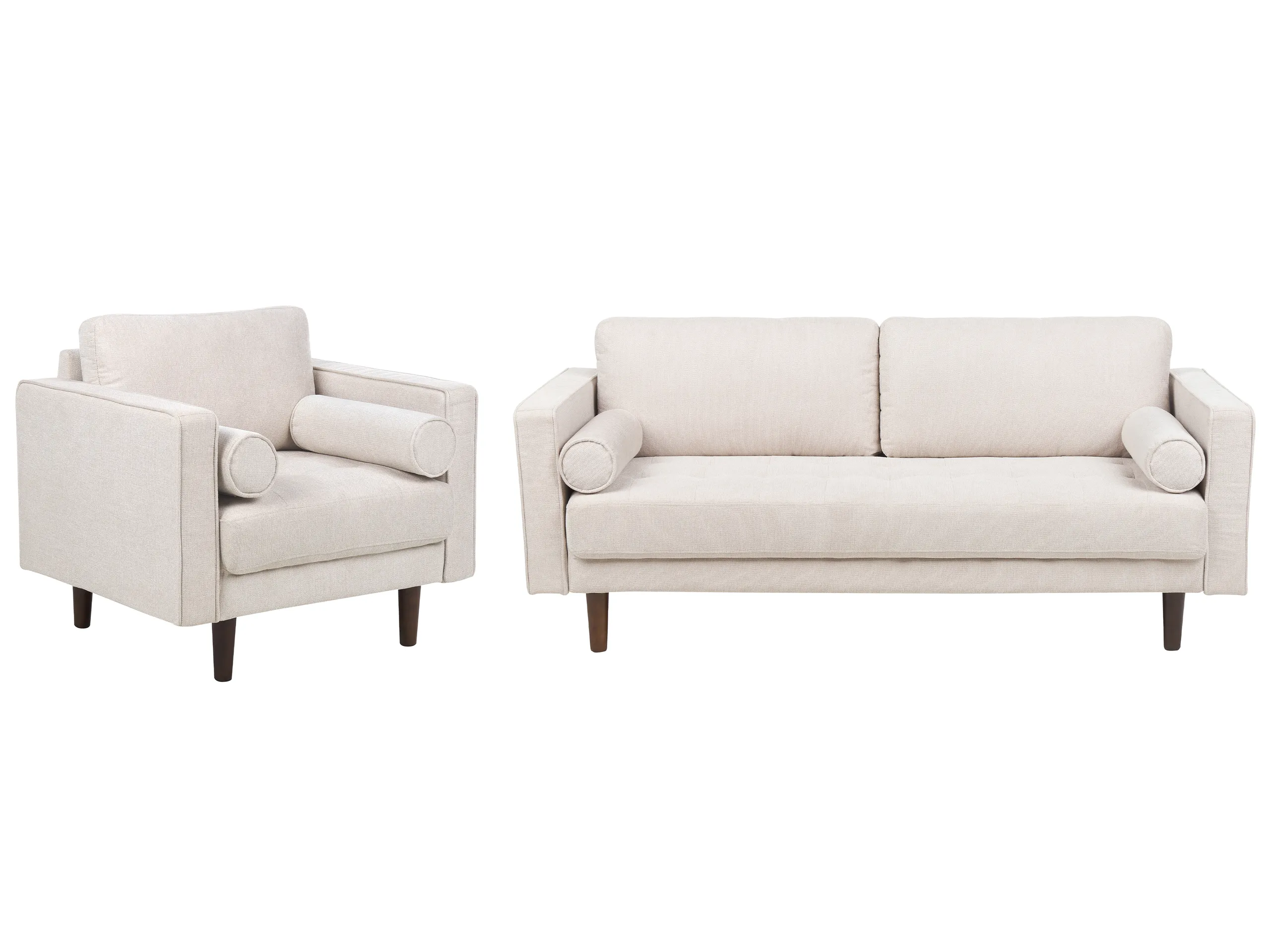 Conjunto de sala de estar 4 plazas NURMO Tela Beige claro