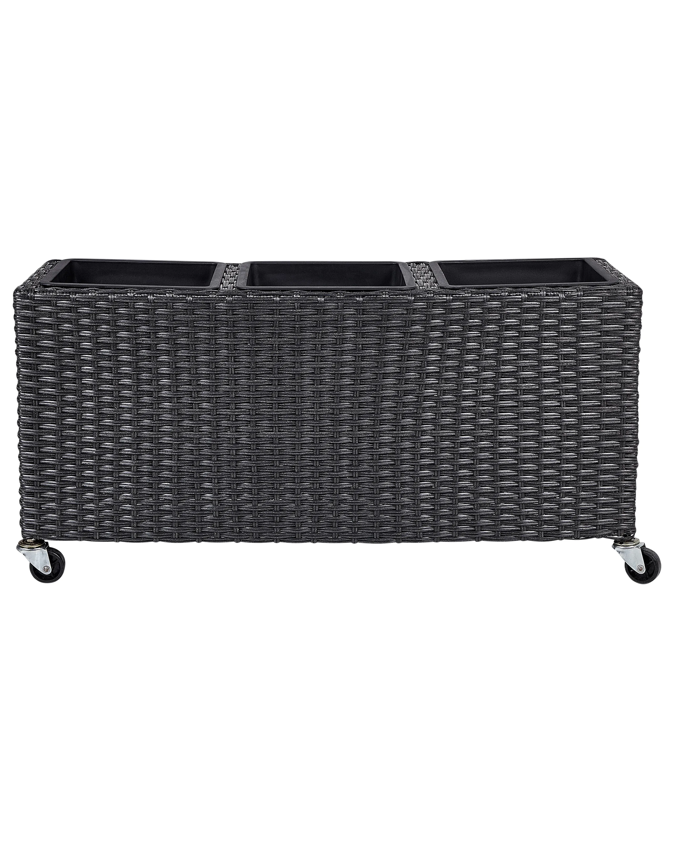 Plant Pot BELLIS PE Rattan 82 cm Black