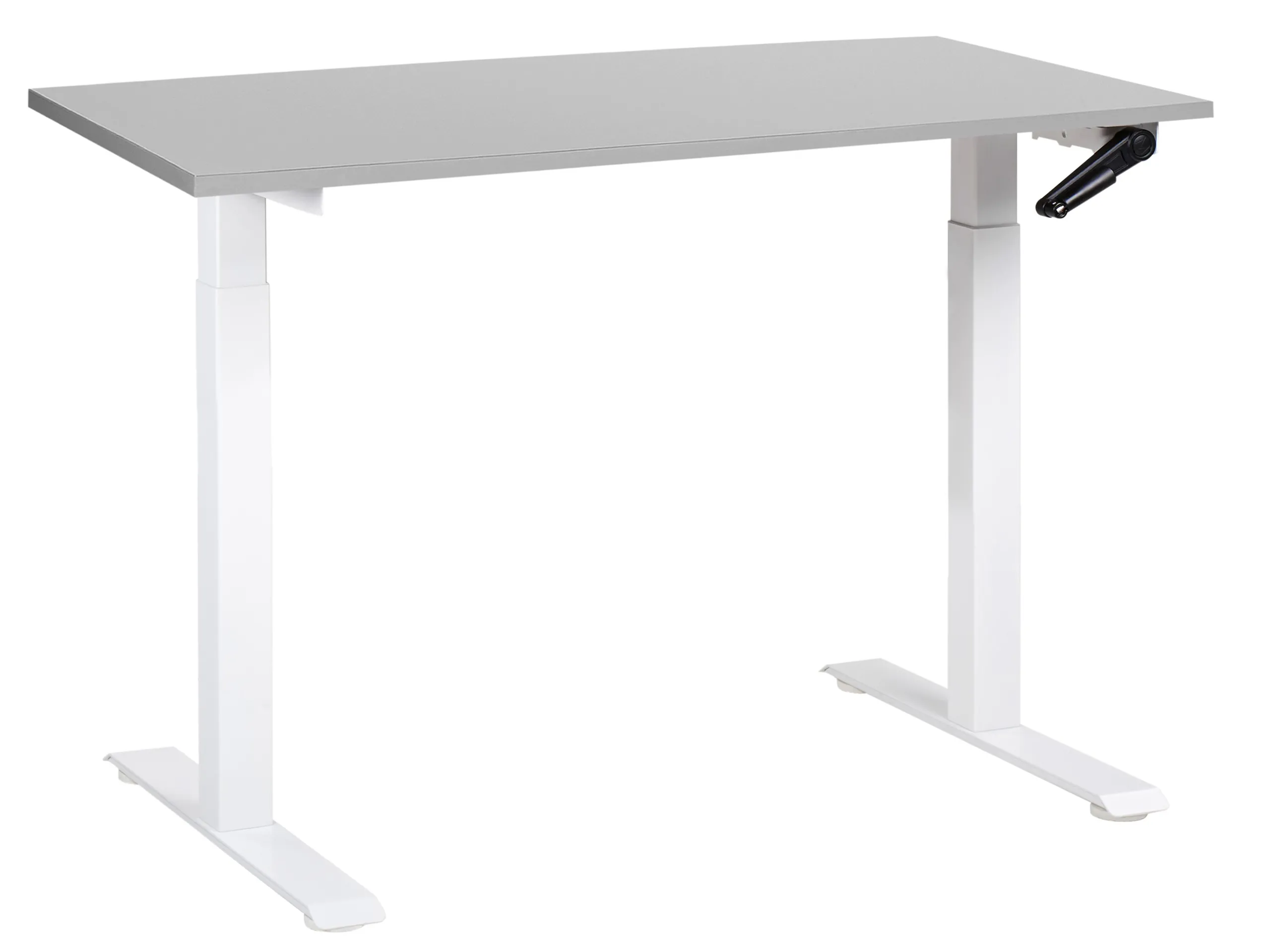 Escritorio de altura regulable manual DESTINES Gris/Blanco 120 cm 72 cm