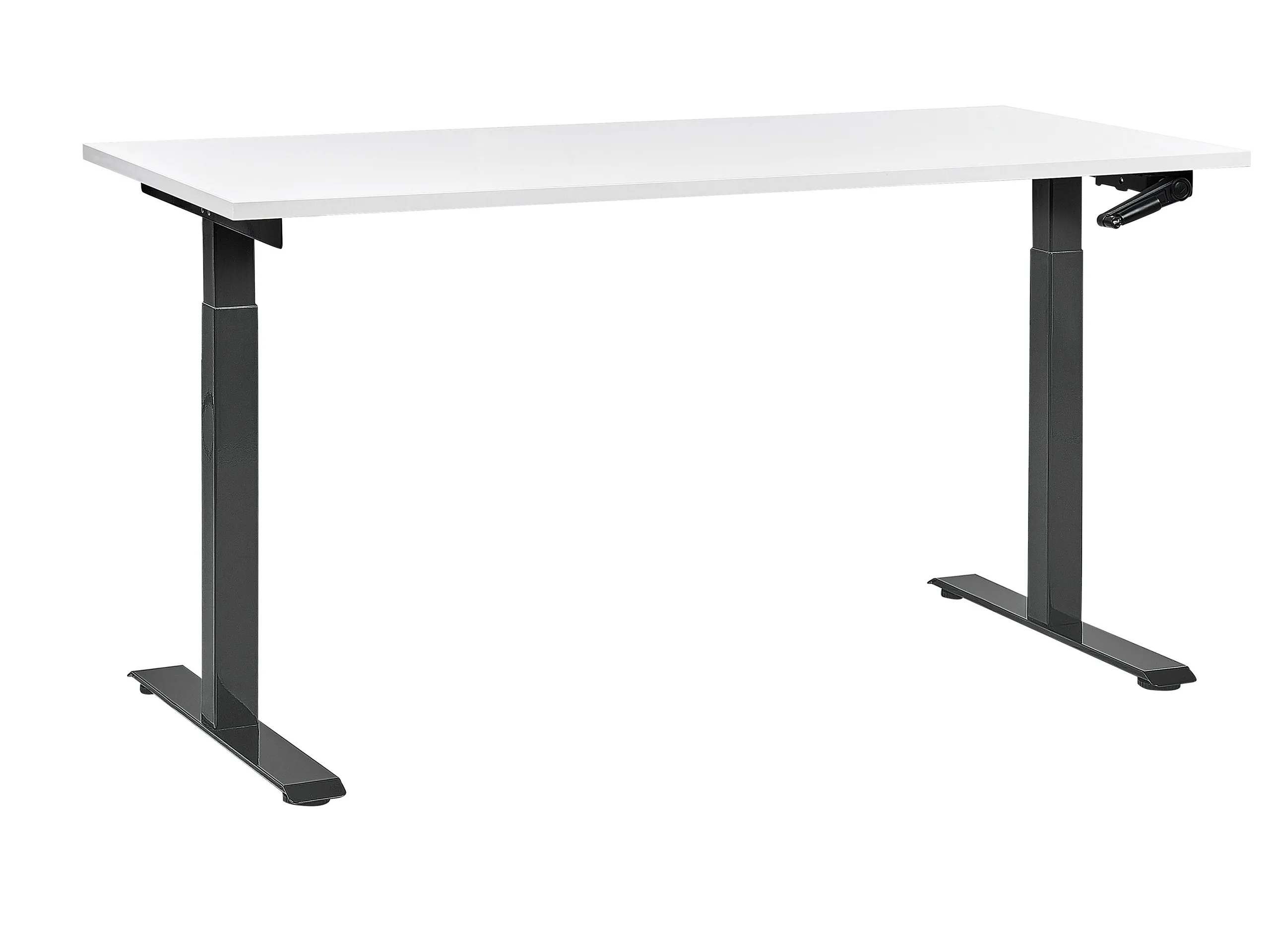 Escritorio de altura regulable manual DESTINES Blanco/Negro 160 cm 72 cm