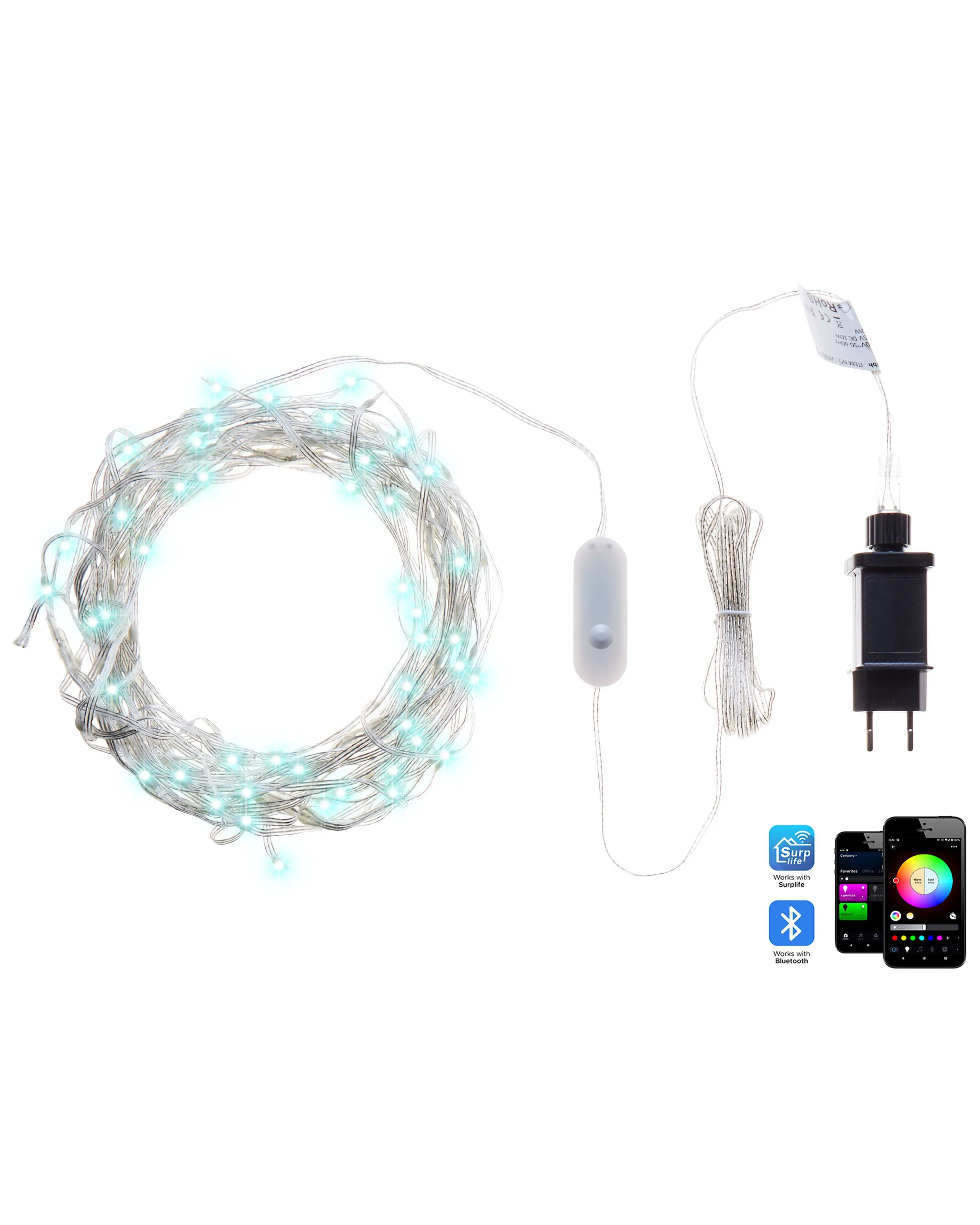 Cortina de luces LED inteligente con App KULUSUK 150 x 320 cm Multicolor