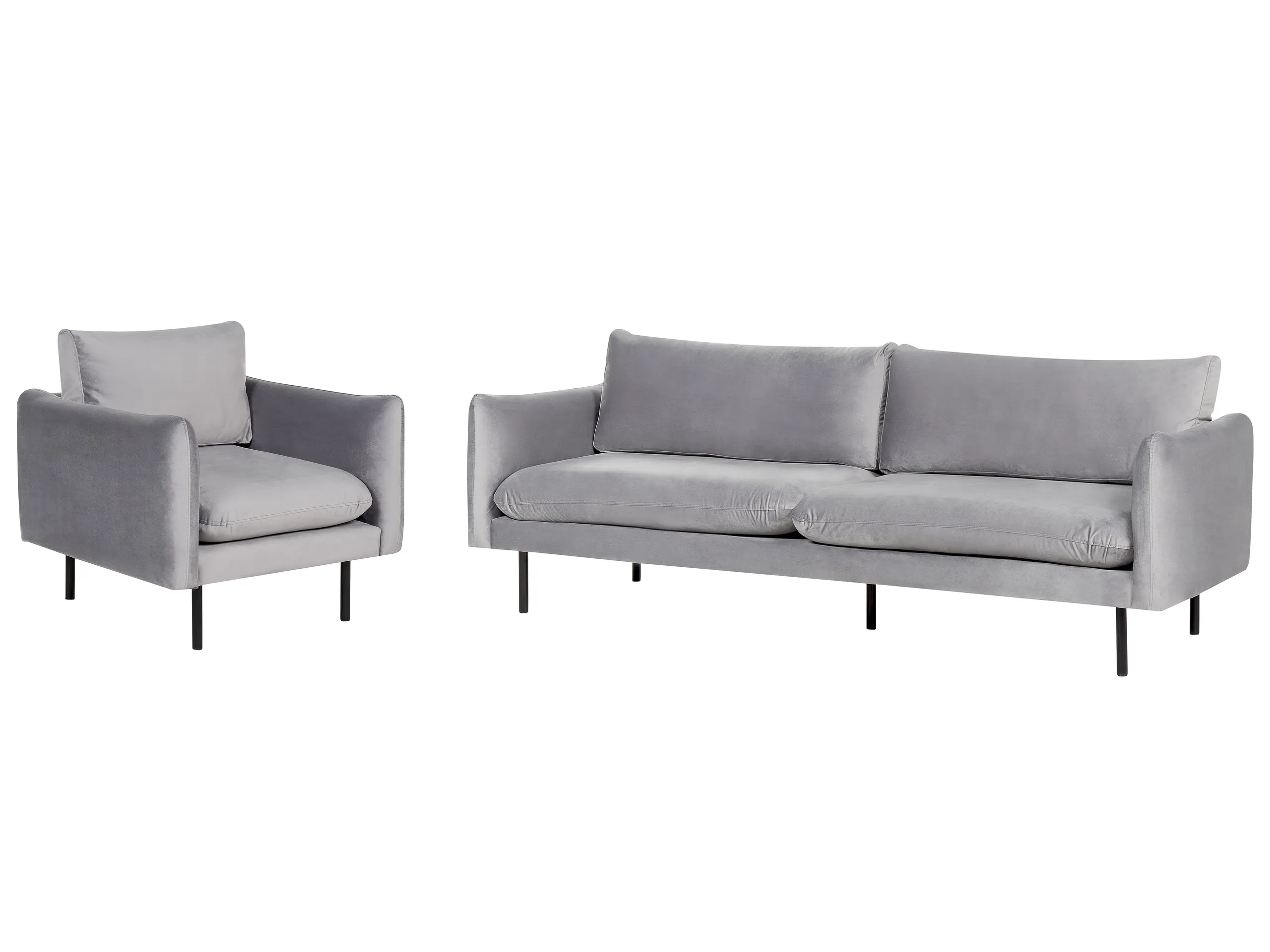 Conjunto de sala de estar 4 plazas VINTERBRO Terciopelo Gris