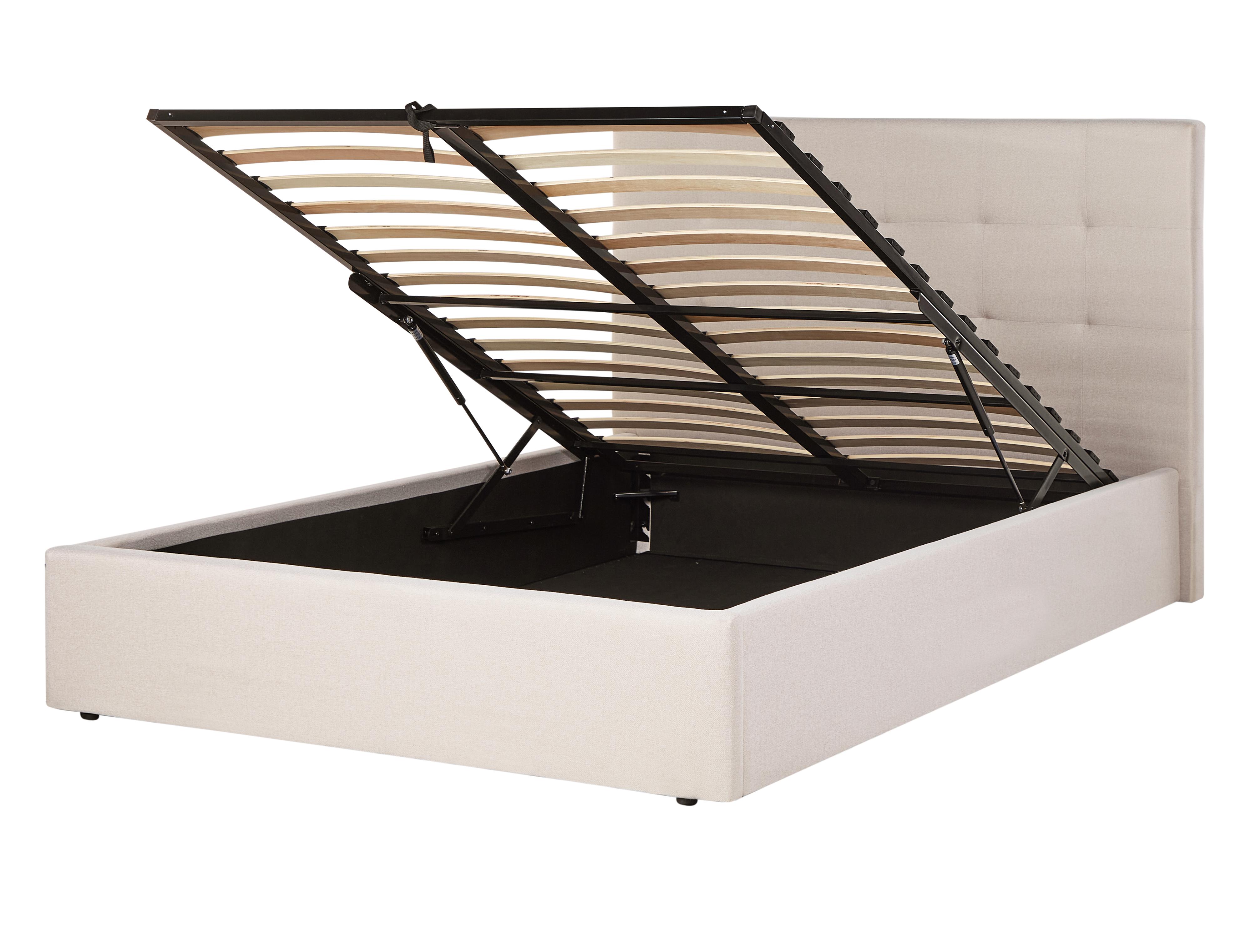 Ottoman Bed Fabric LORIENT 140 x 200 cm (EU Double) Beige