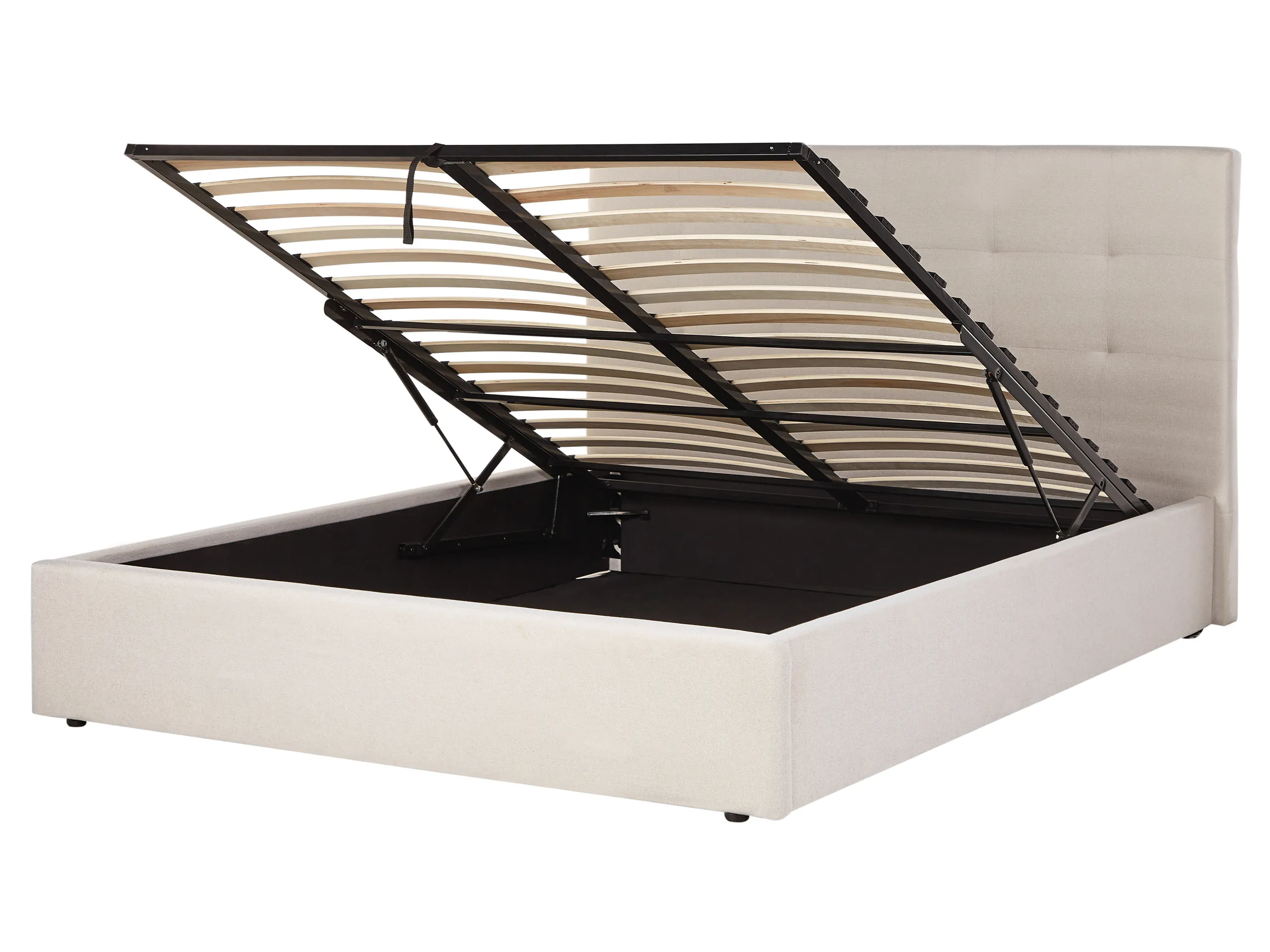 Ottoman Bed Fabric LORIENT 160 x 200 cm (EU King Size) Beige