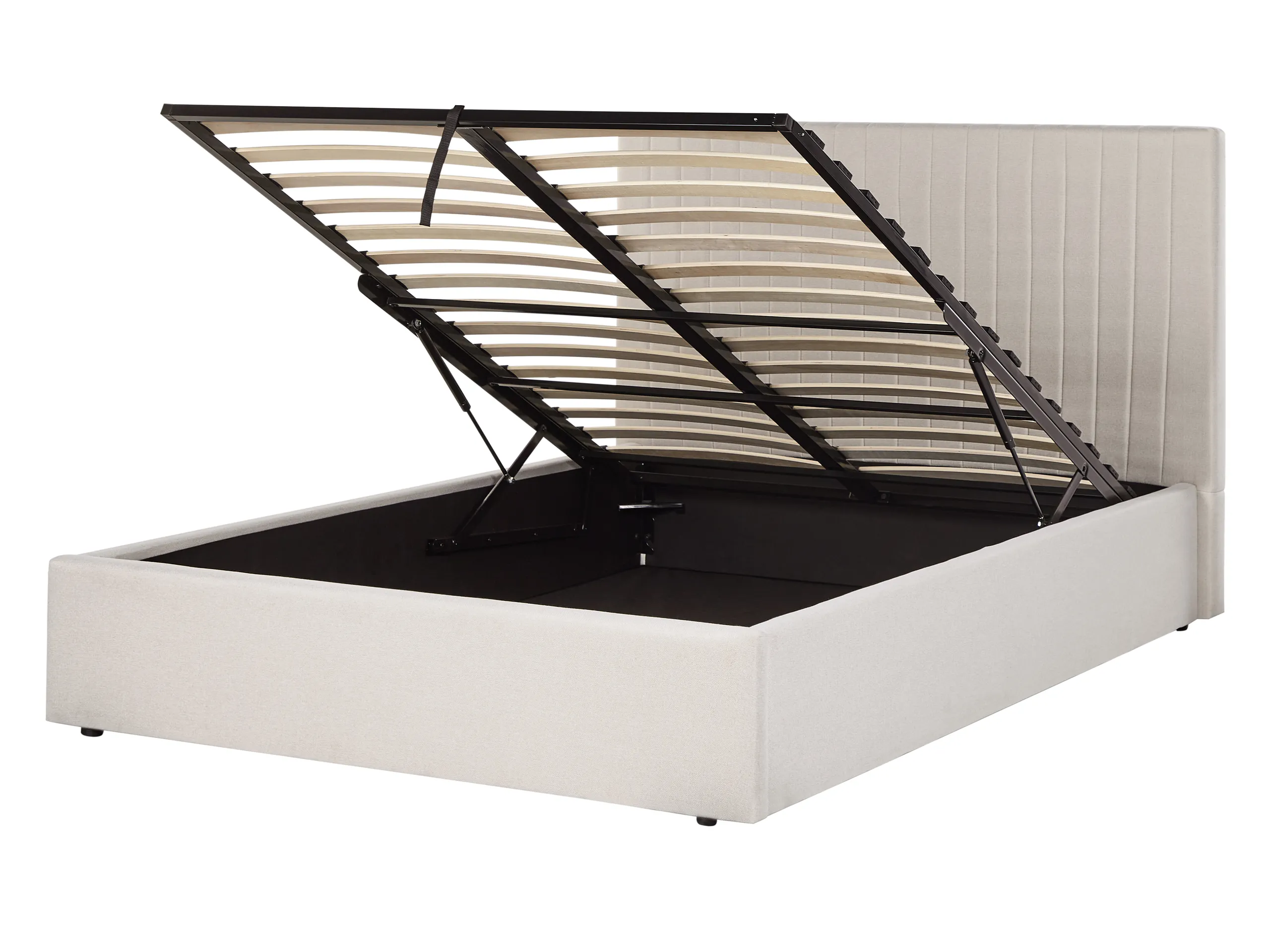 Ottoman Bed Fabric VION 140 x 200 cm (EU Double) Light Beige