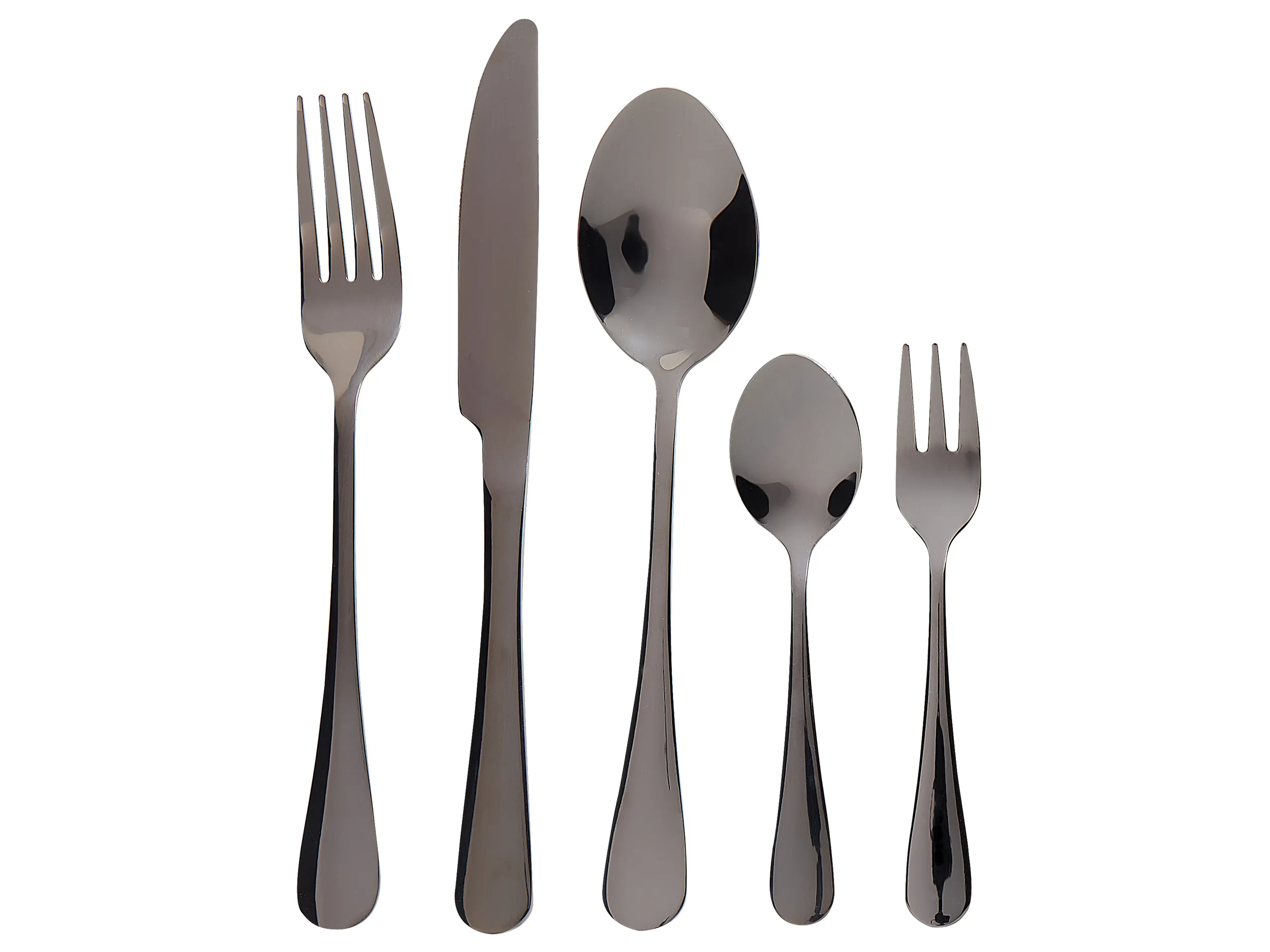 Cubertería de 30 piezas FUSILLI Negro