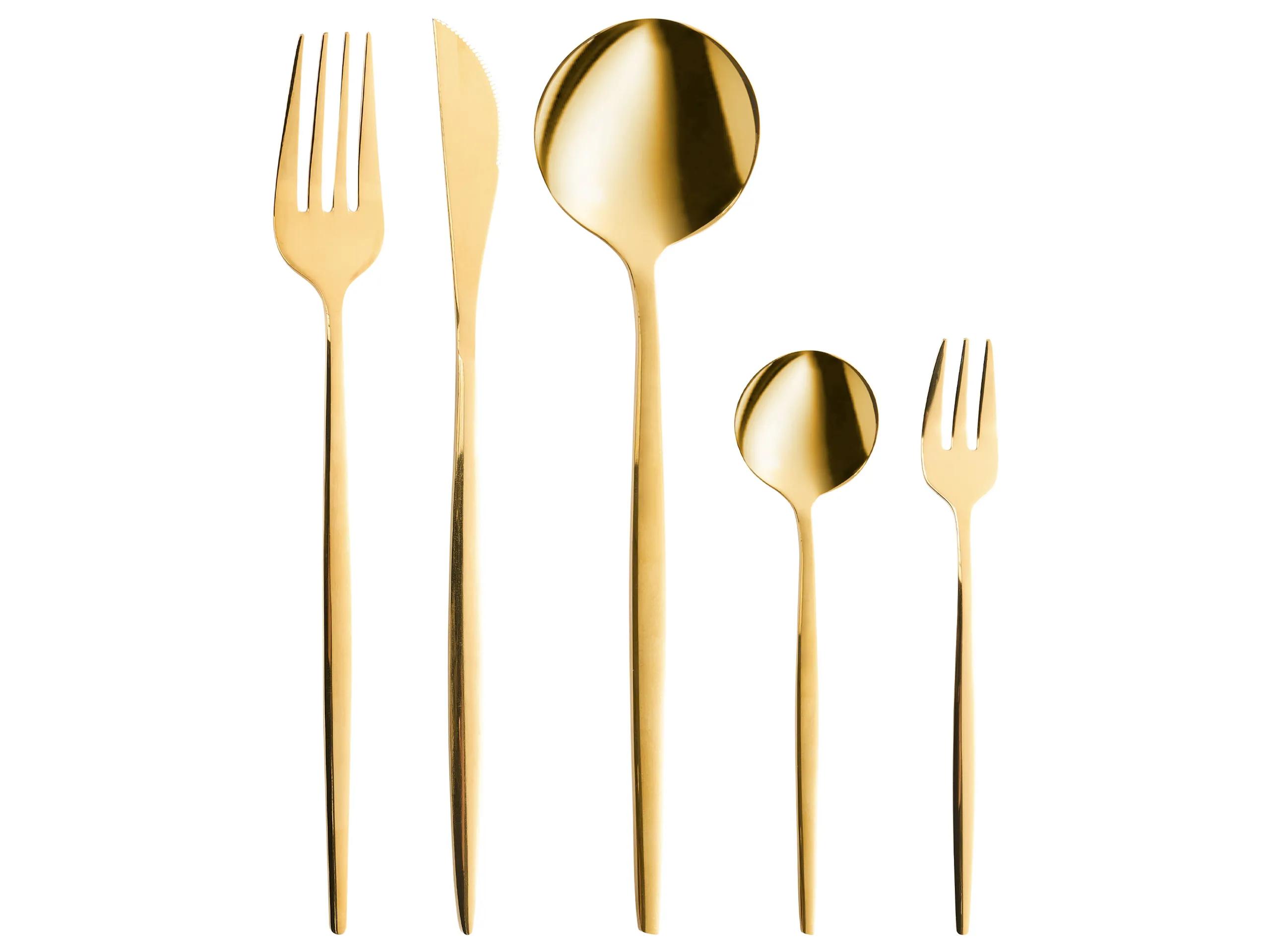 Cubertería de 30 piezas RIGATONI Dorado