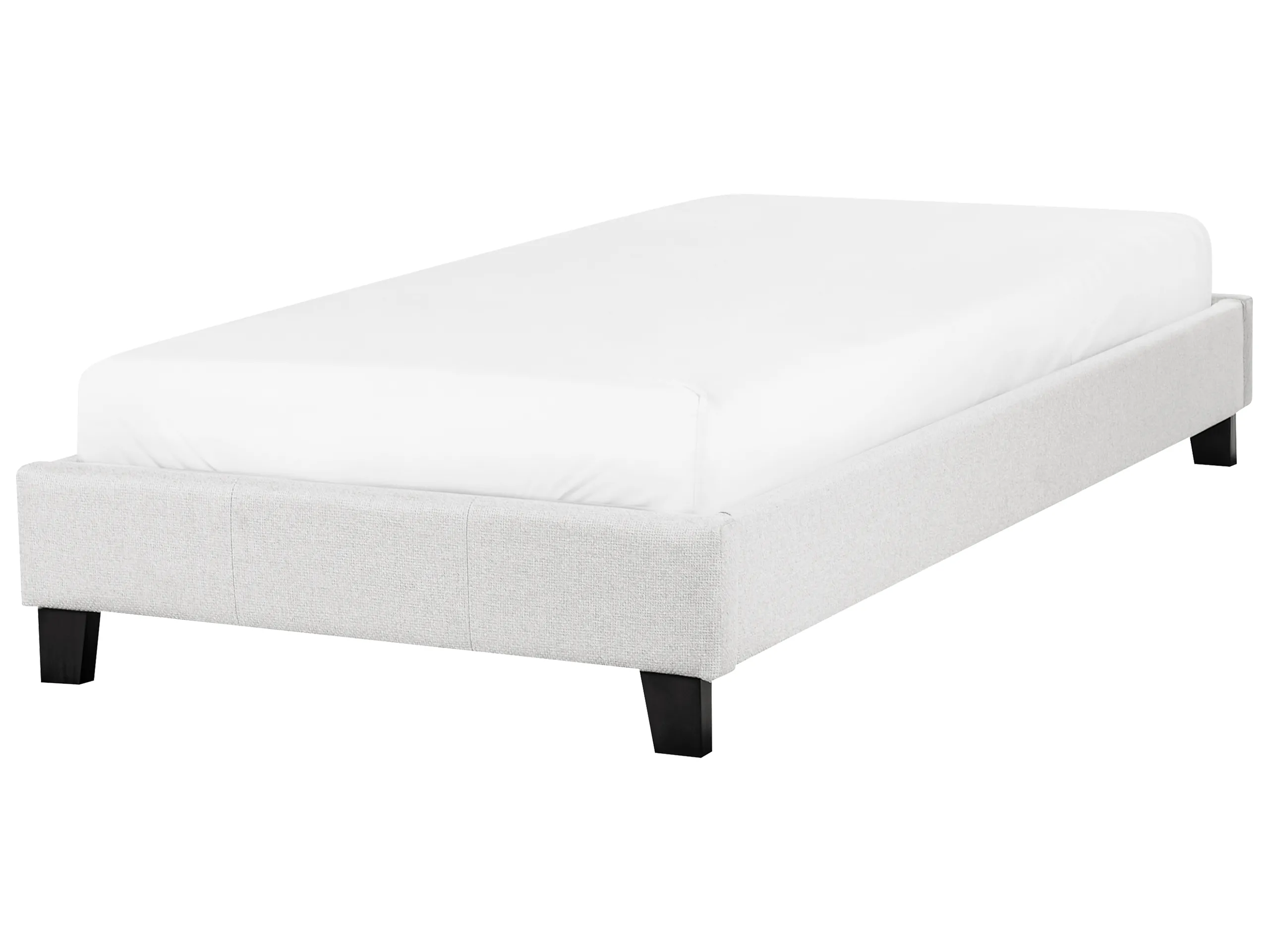 Bed without Headboard Fabric ROANNE 90 x 200 cm (EU Single) Light Grey