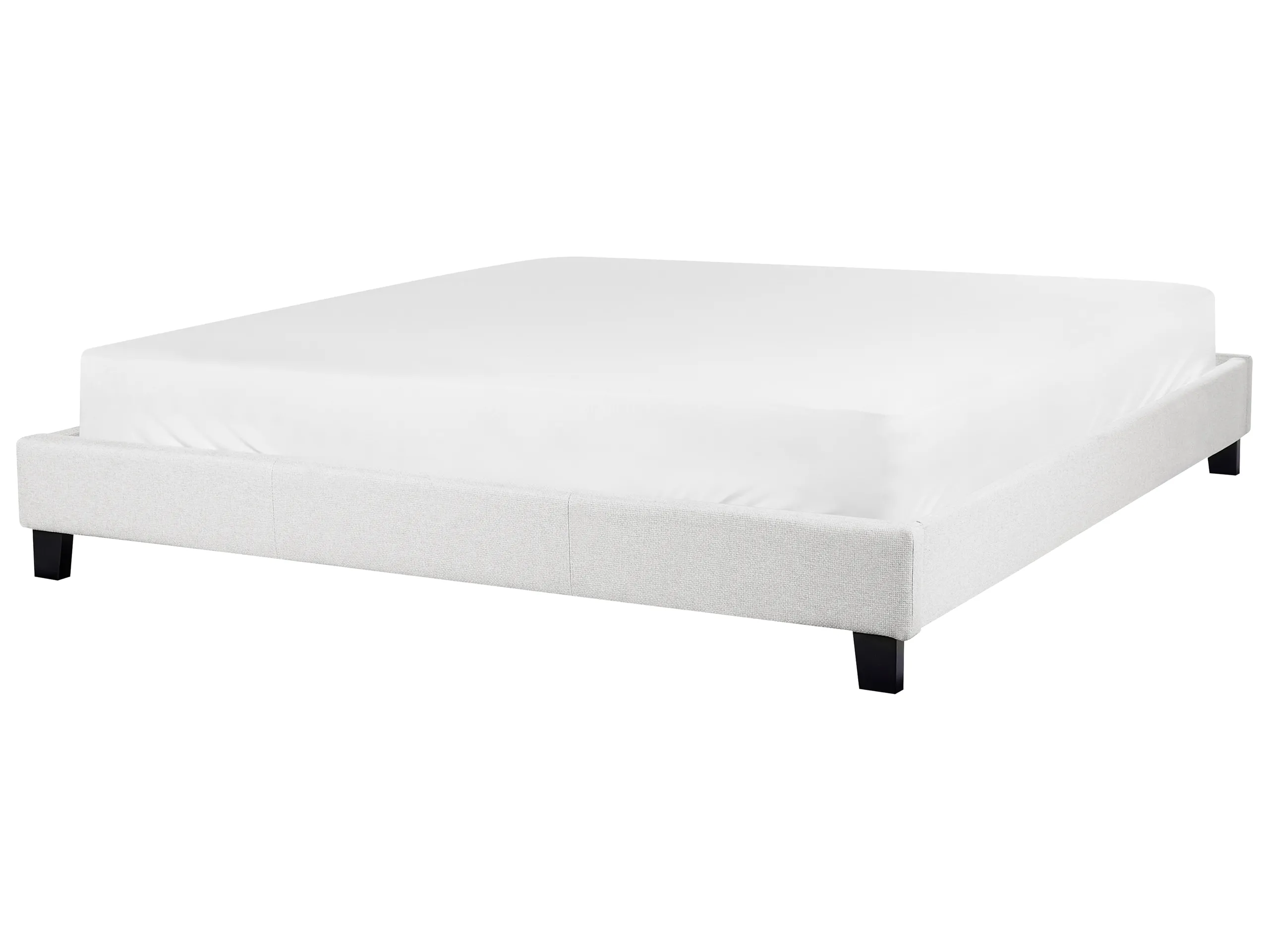 Bed without Headboard Fabric ROANNE 180 x 200 cm (EU Super King) Light Grey