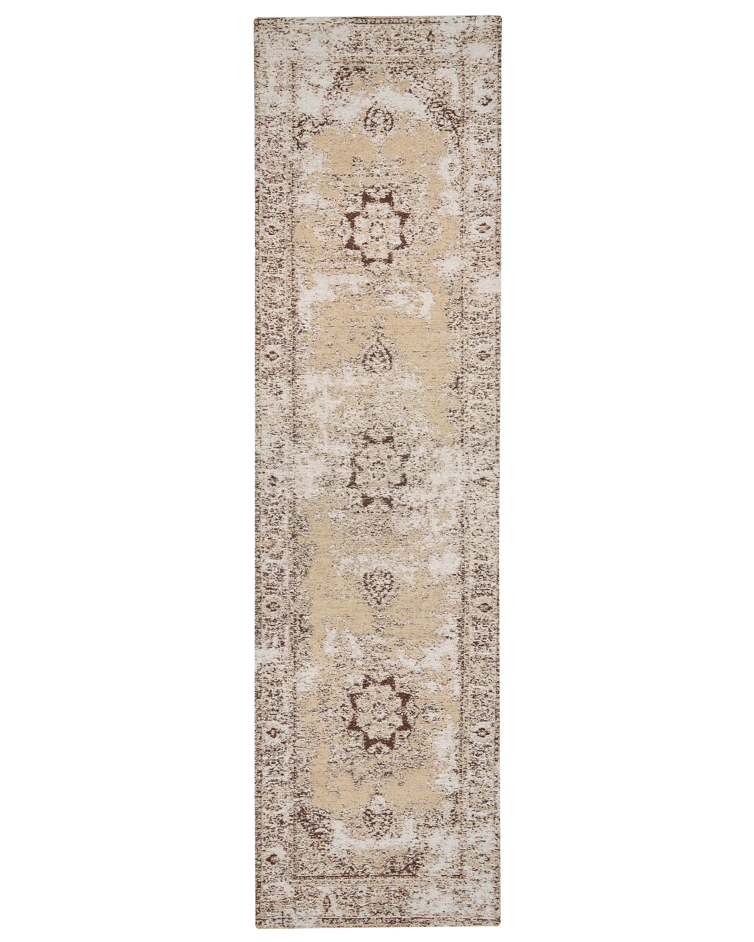 Rug ALMUS Brown 80 x 300 cm Cotton