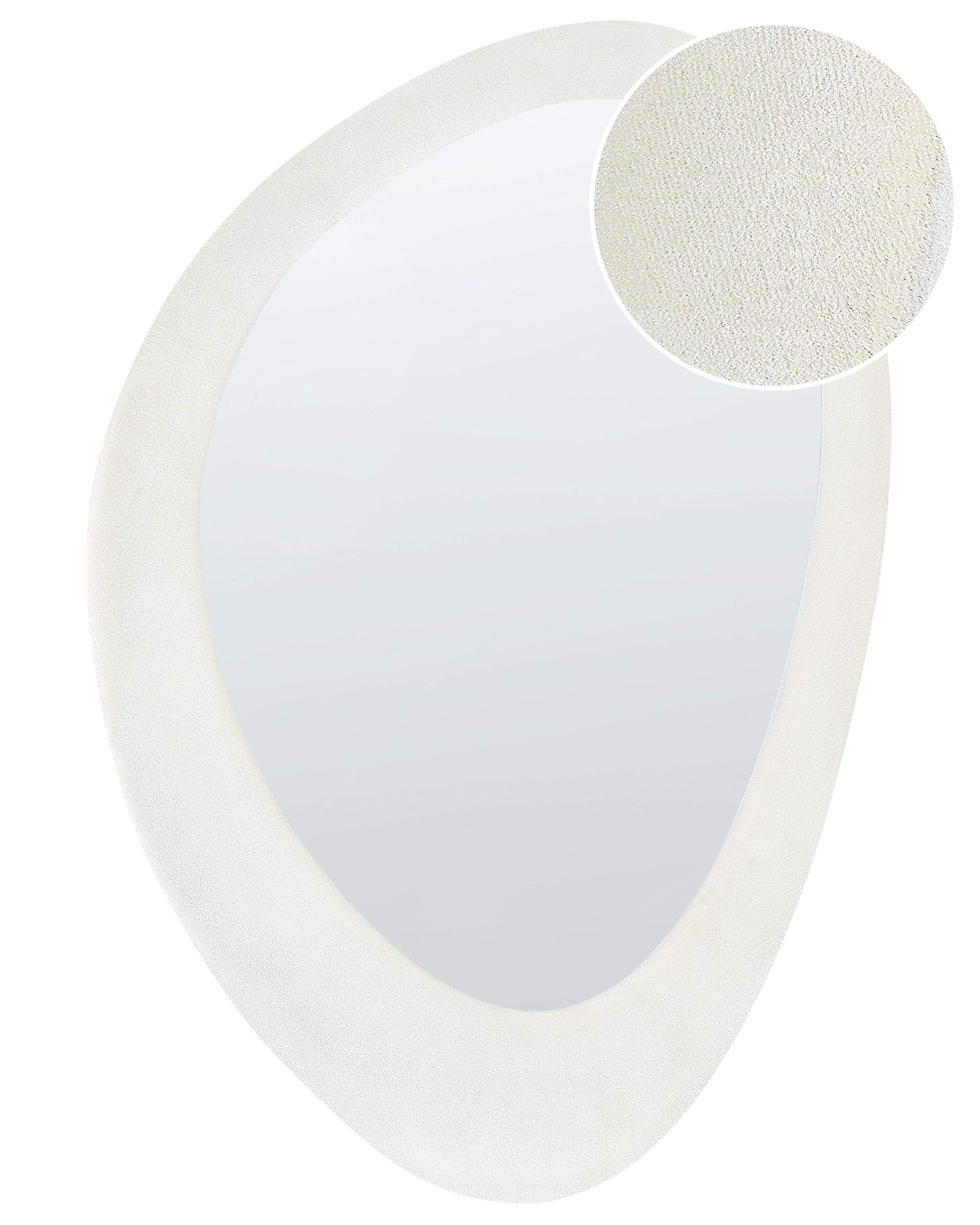 Espejo AUDES 60 cm 90 cm Terciopelo Blanco crema