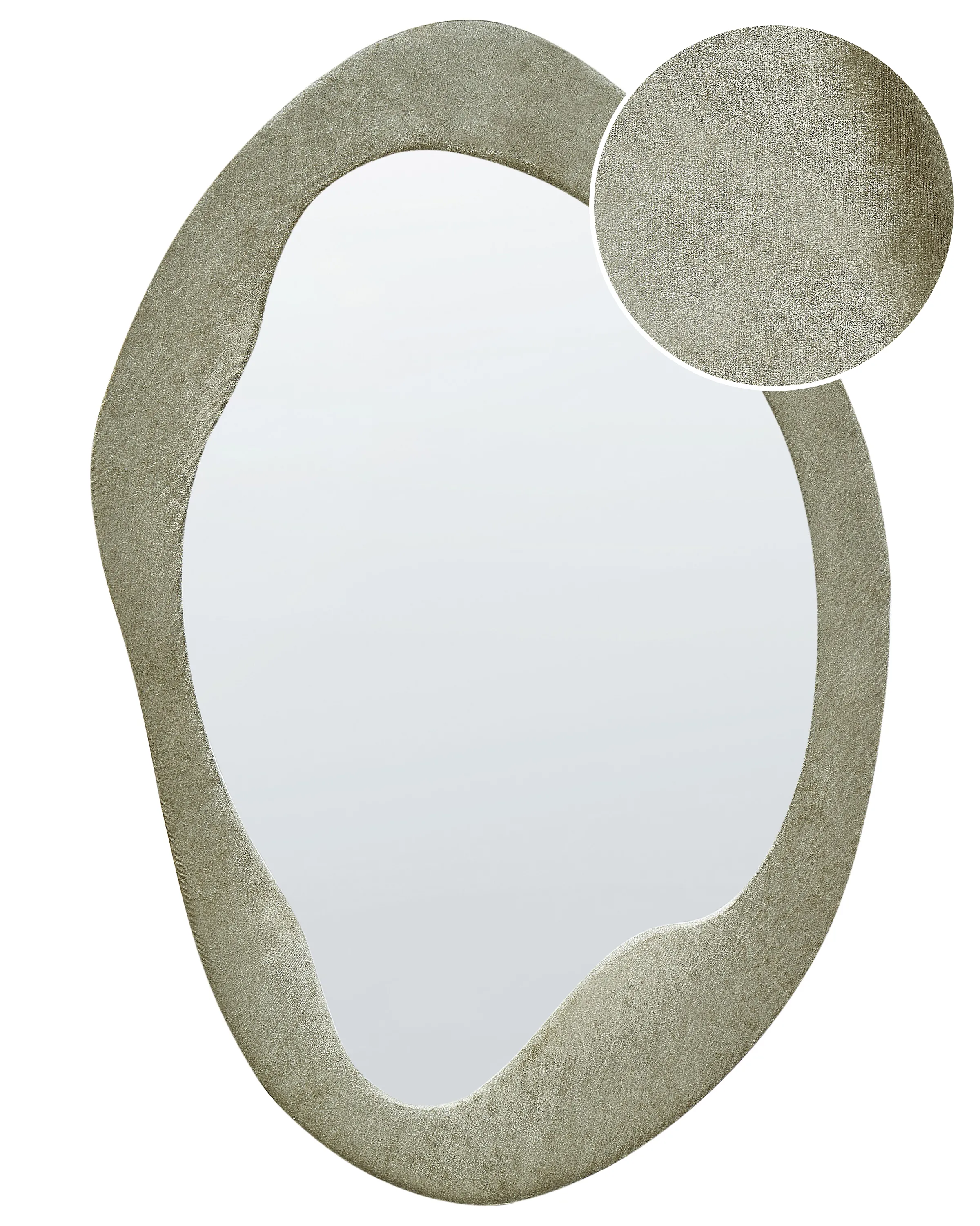 Espejo LENAX 59 cm 90 cm Terciopelo Verde oliva