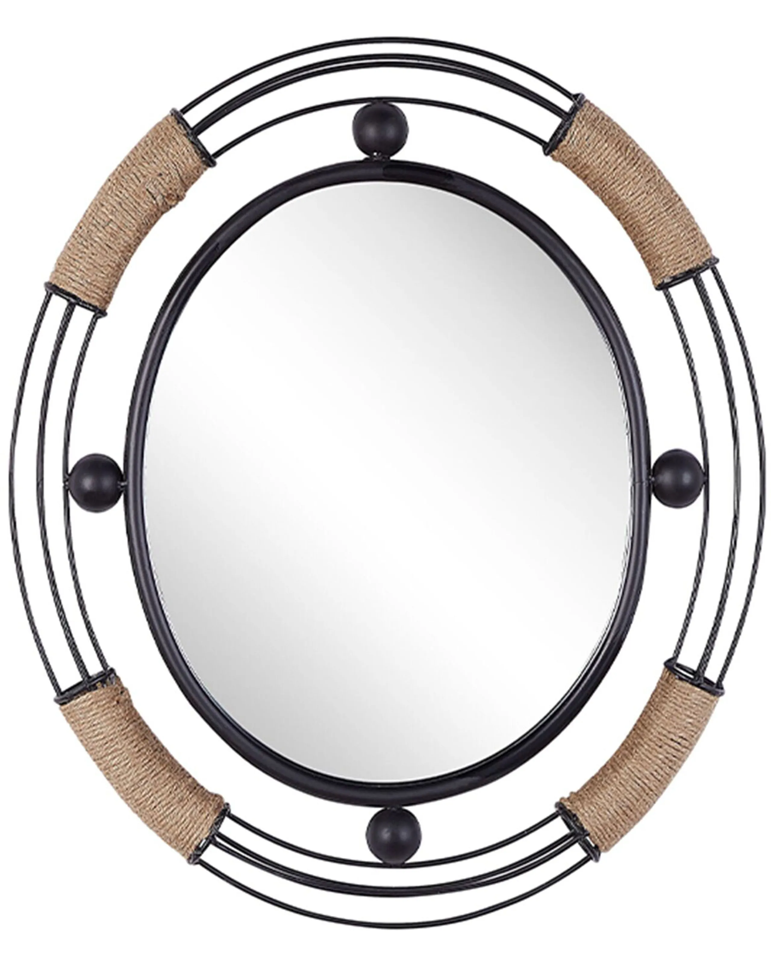 Espejo MOULINS 50 cm 55 cm Metal Negro