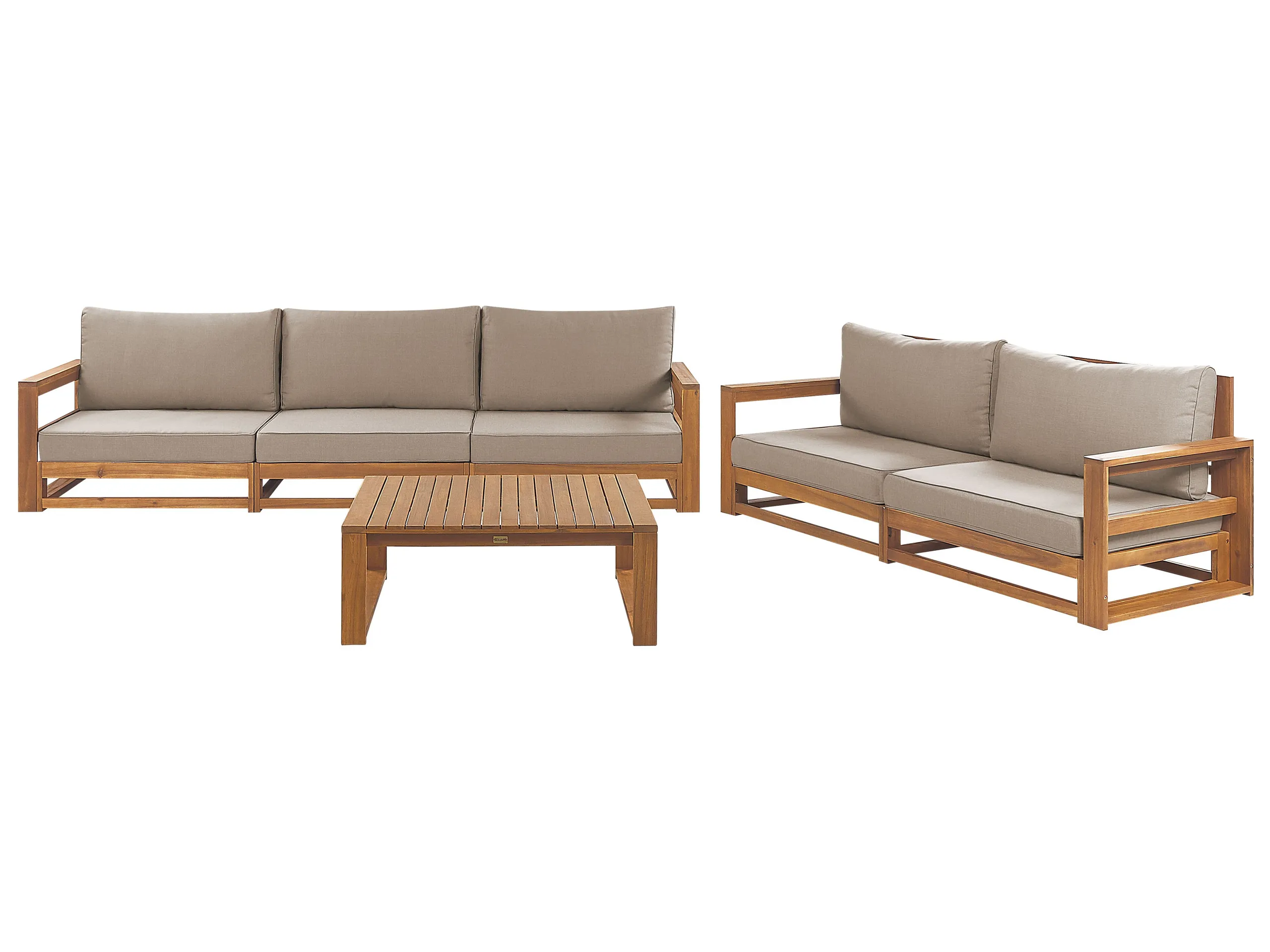 Conjunto de jardín con mesa 5 plazas TIMOR modular Madera de acacia certificada Marrón claro