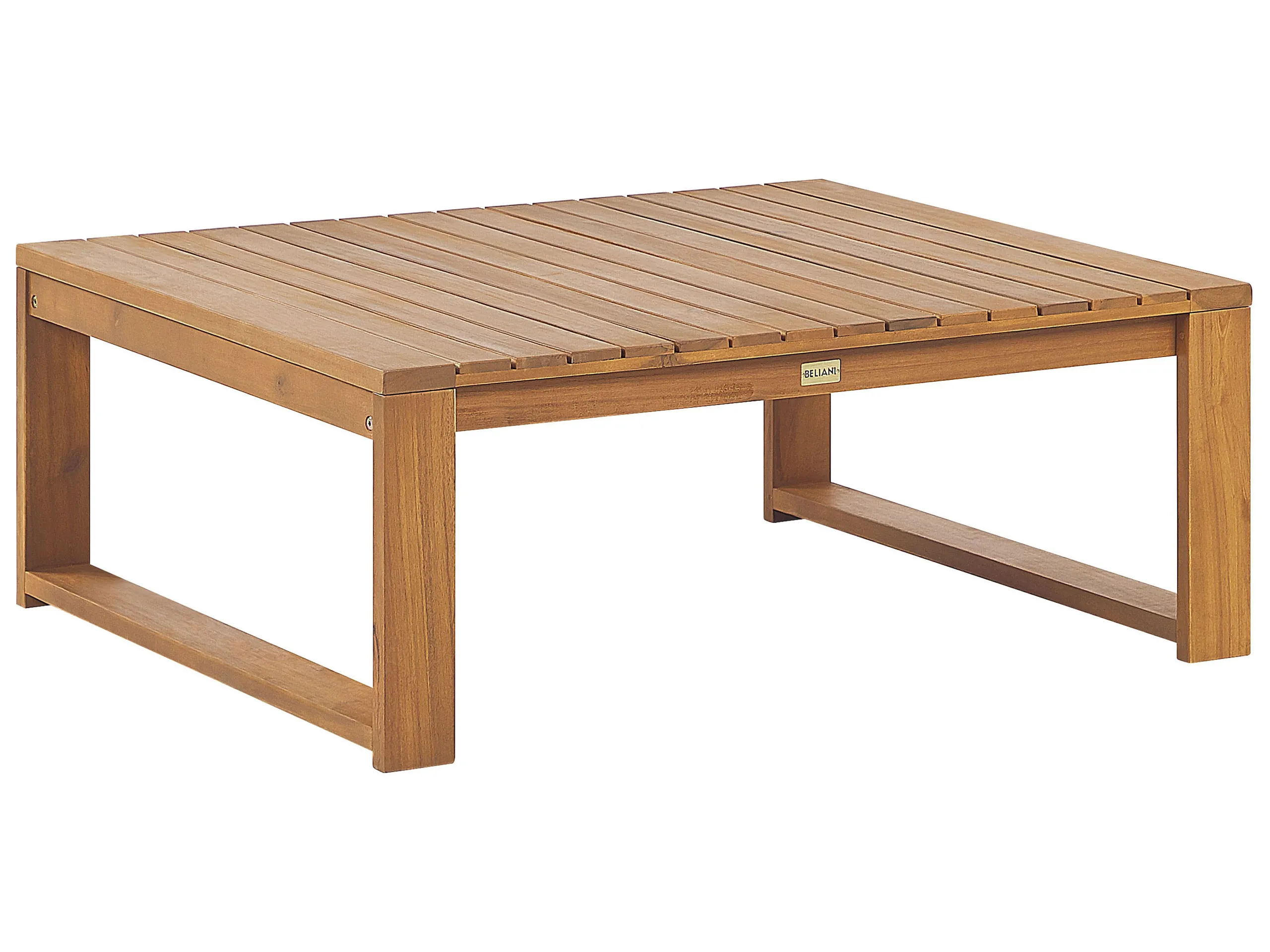 Mesa de centro de jardín TIMOR 90 cm 75 cm Madera de acacia certificada Marrón claro