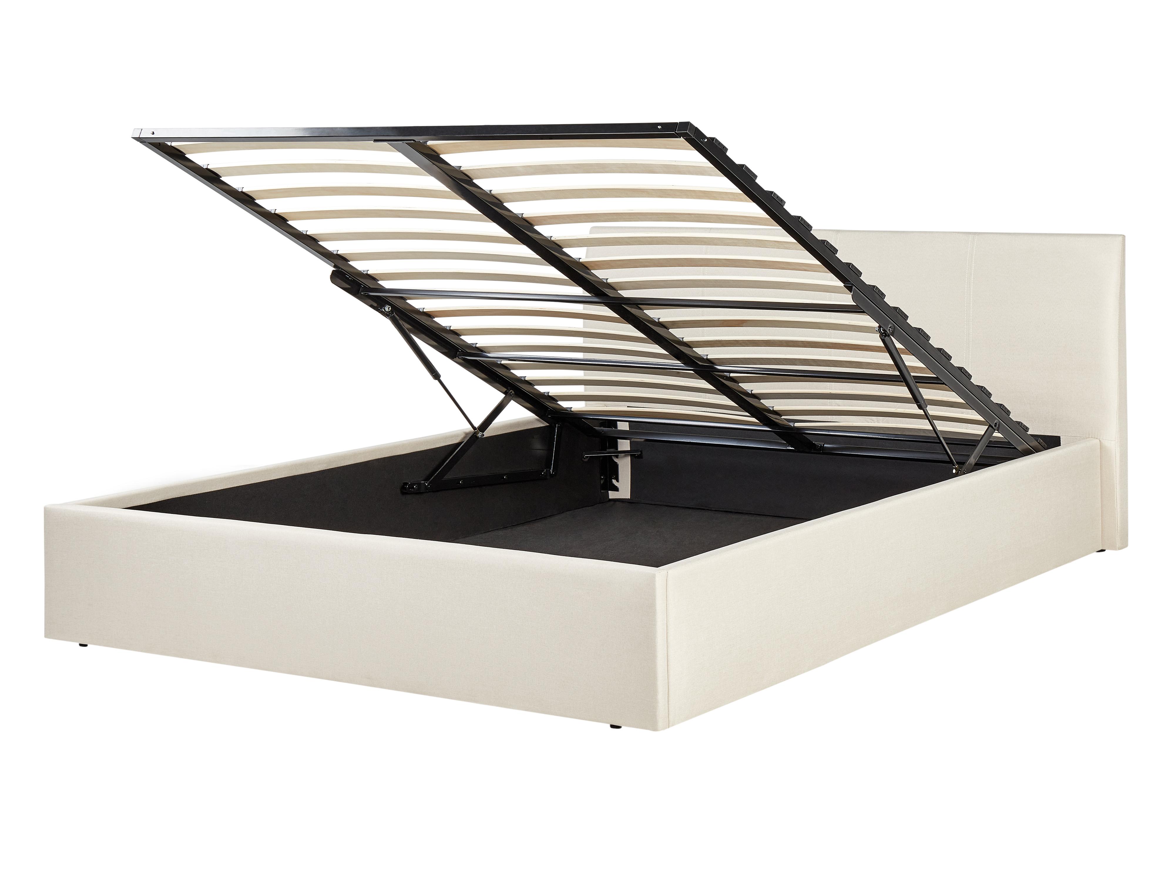 Ottoman Bed Fabric ORBEY 140 x 200 cm (EU Double) Light Beige