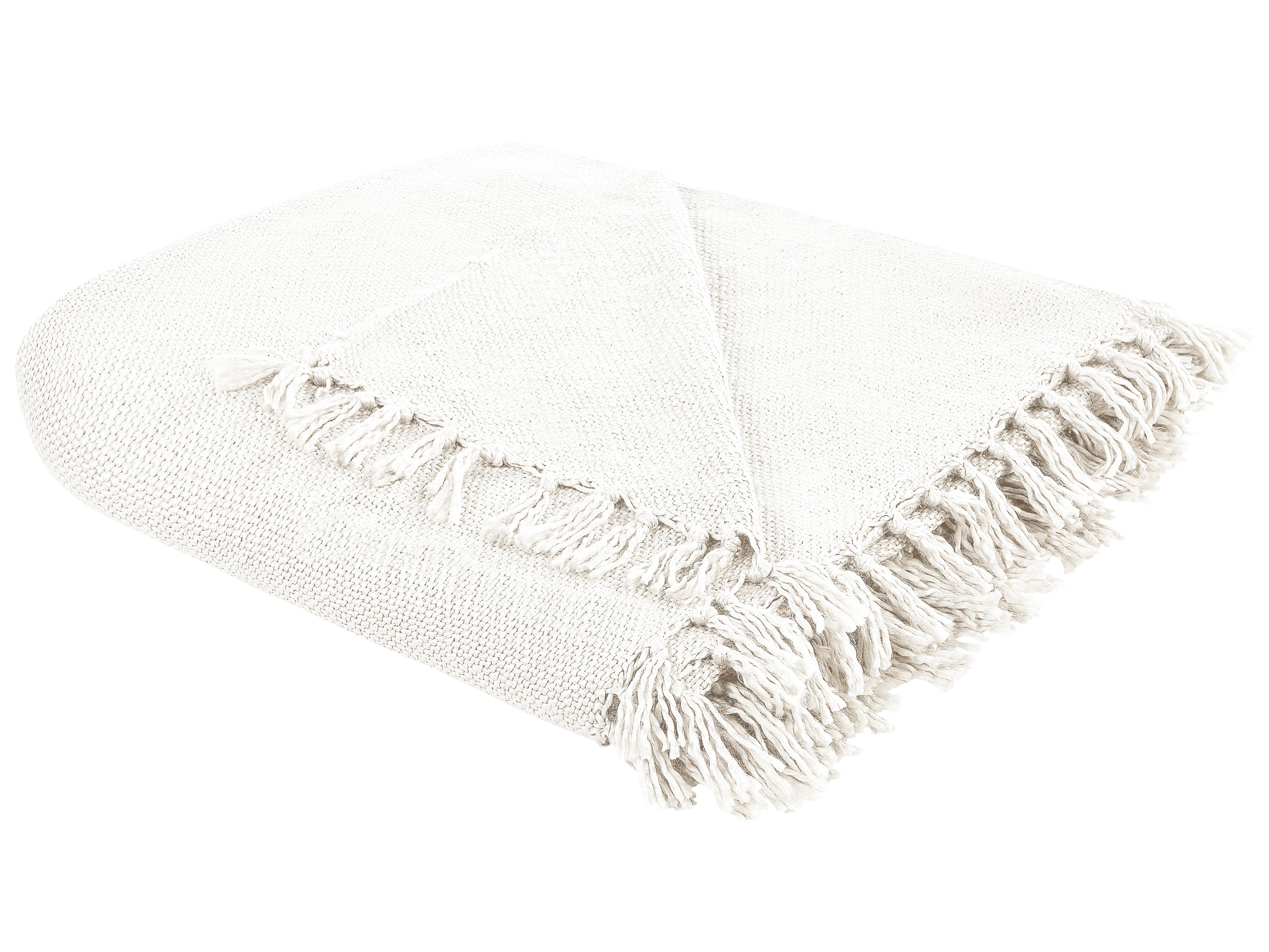 Manta CHAOHANI Tela 220 x 240 cm Blanco crema