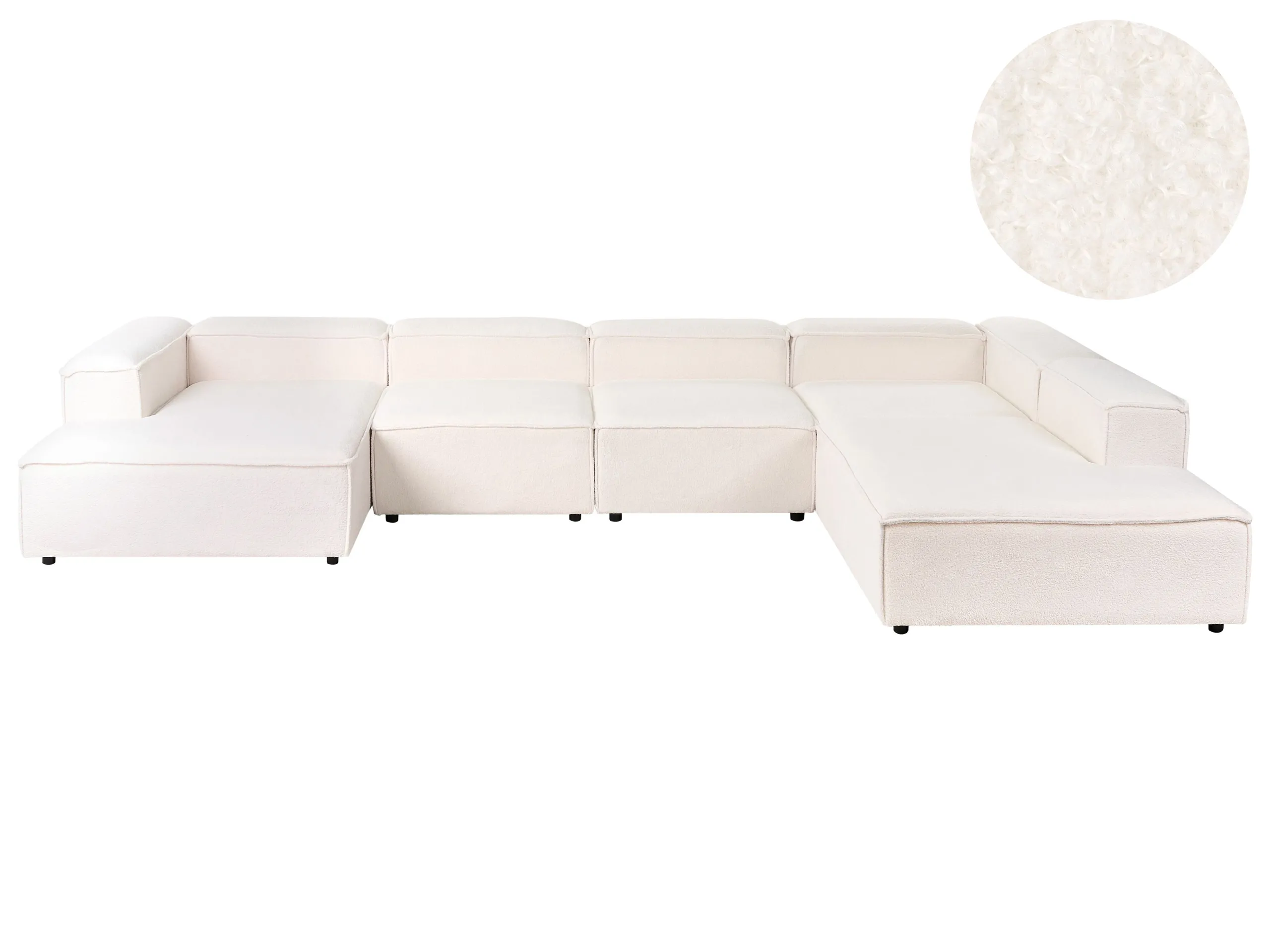 Modular Corner Sofa 5 Seater ARDAL Boucle Off-White Left Hand