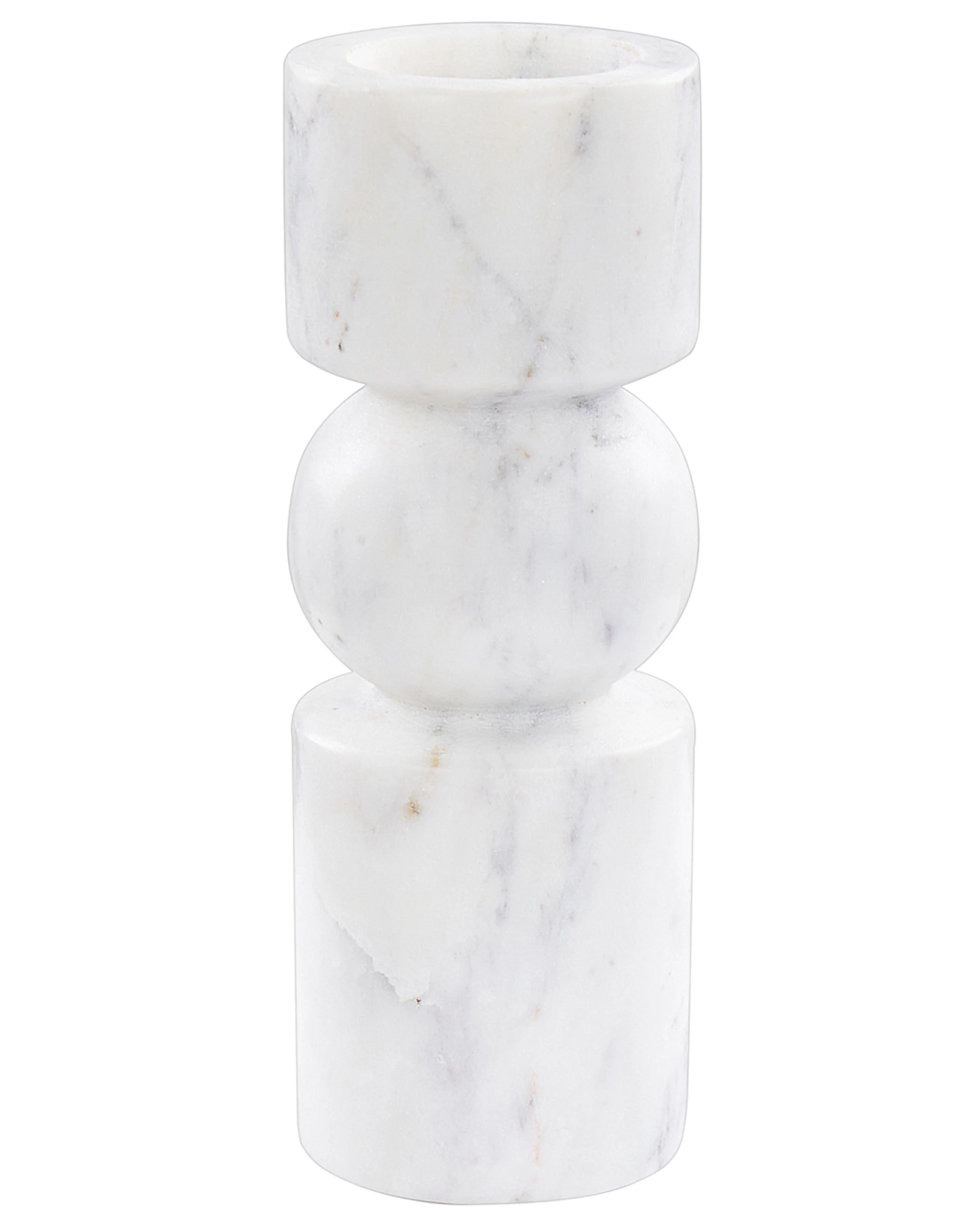 Candle Holder IOANNINA Stone 20 cm White