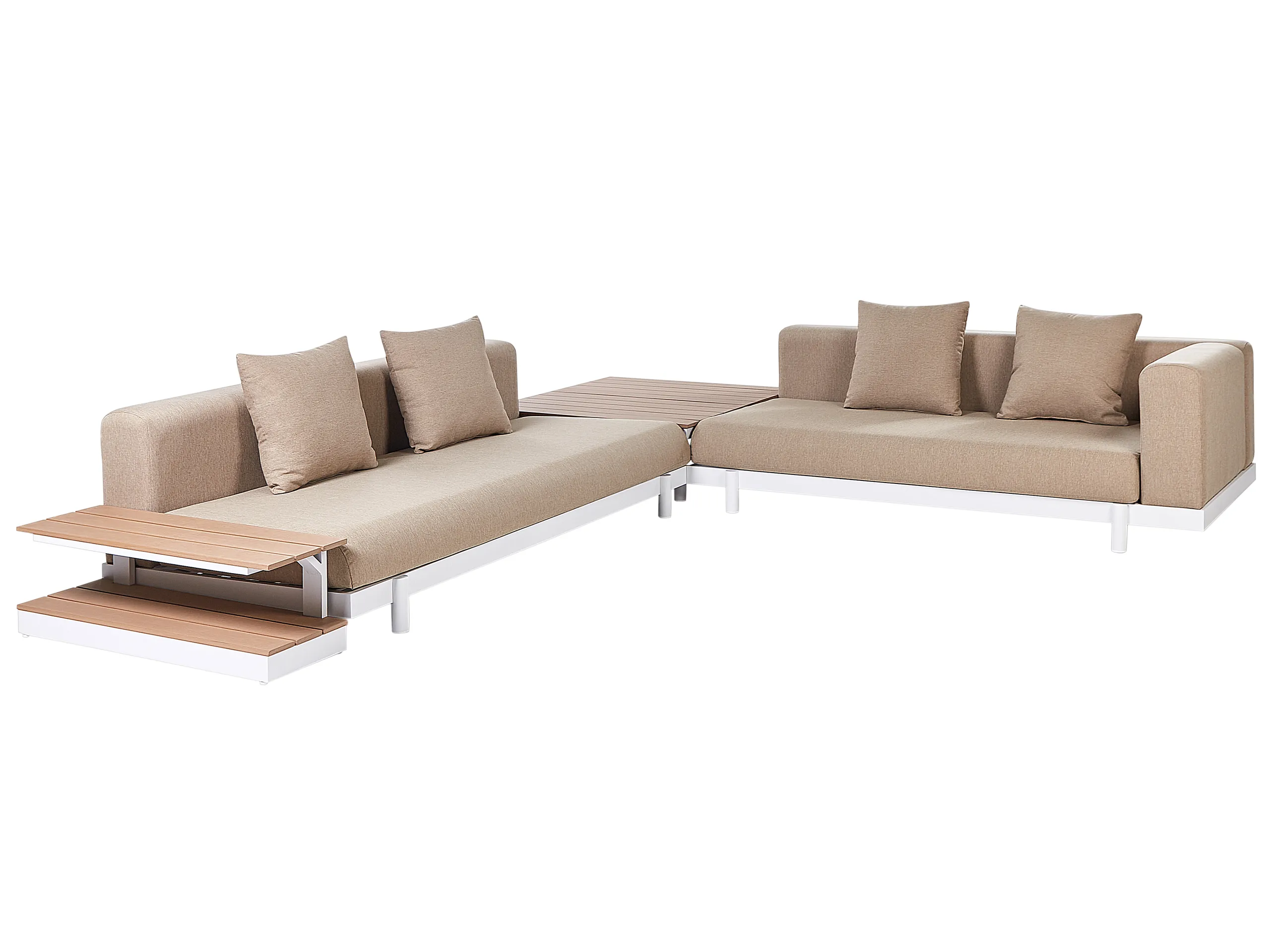 Conjunto esquinero de jardín 5 plazas MISSANELLO Beige