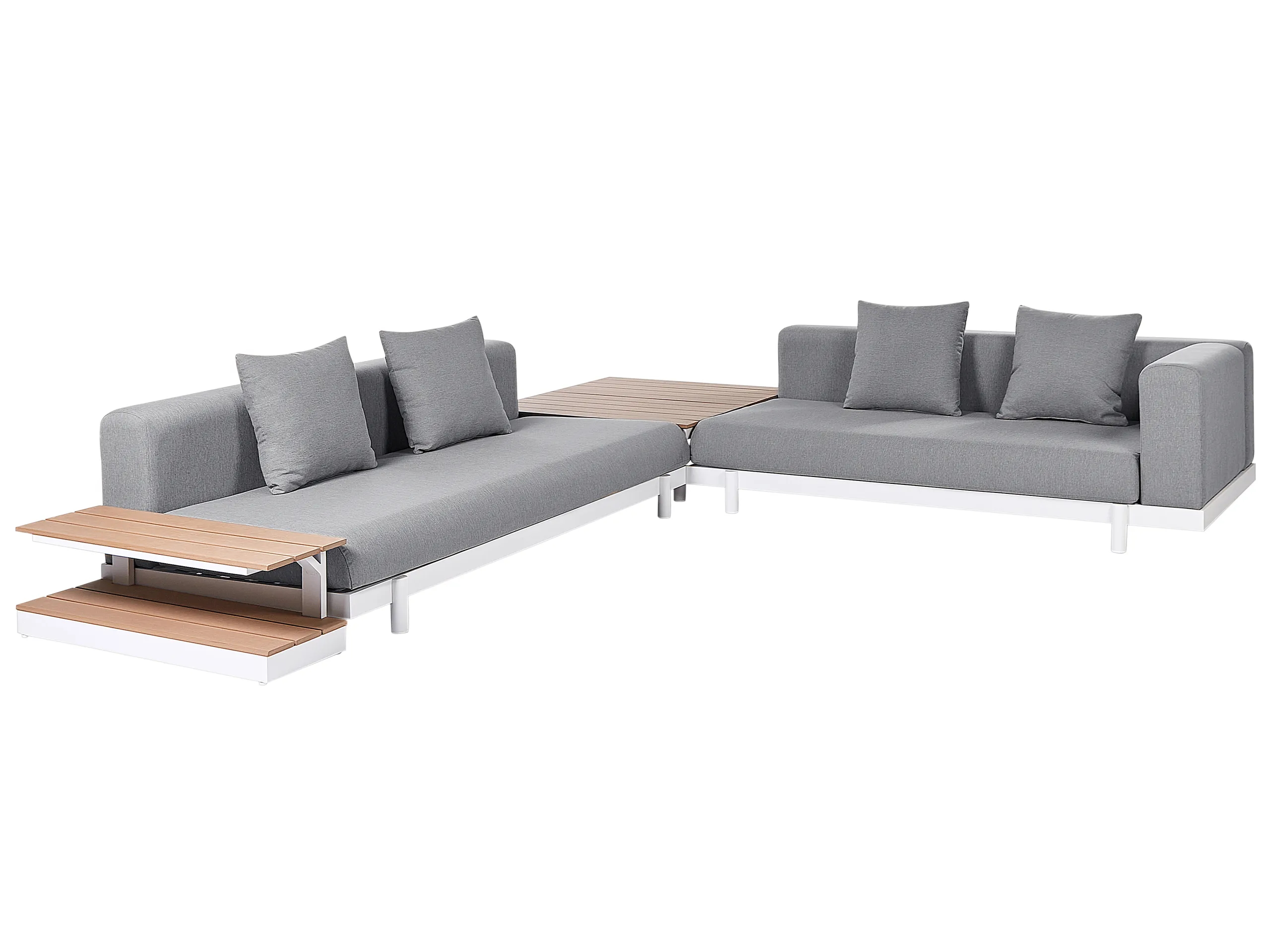 Conjunto esquinero de jardín 5 plazas MISSANELLO Gris