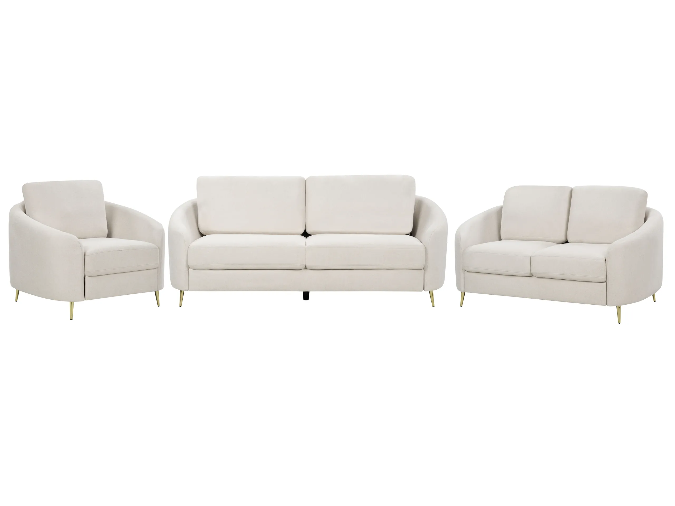 Conjunto de sala de estar 6 plazas TROSA Tela Beige claro