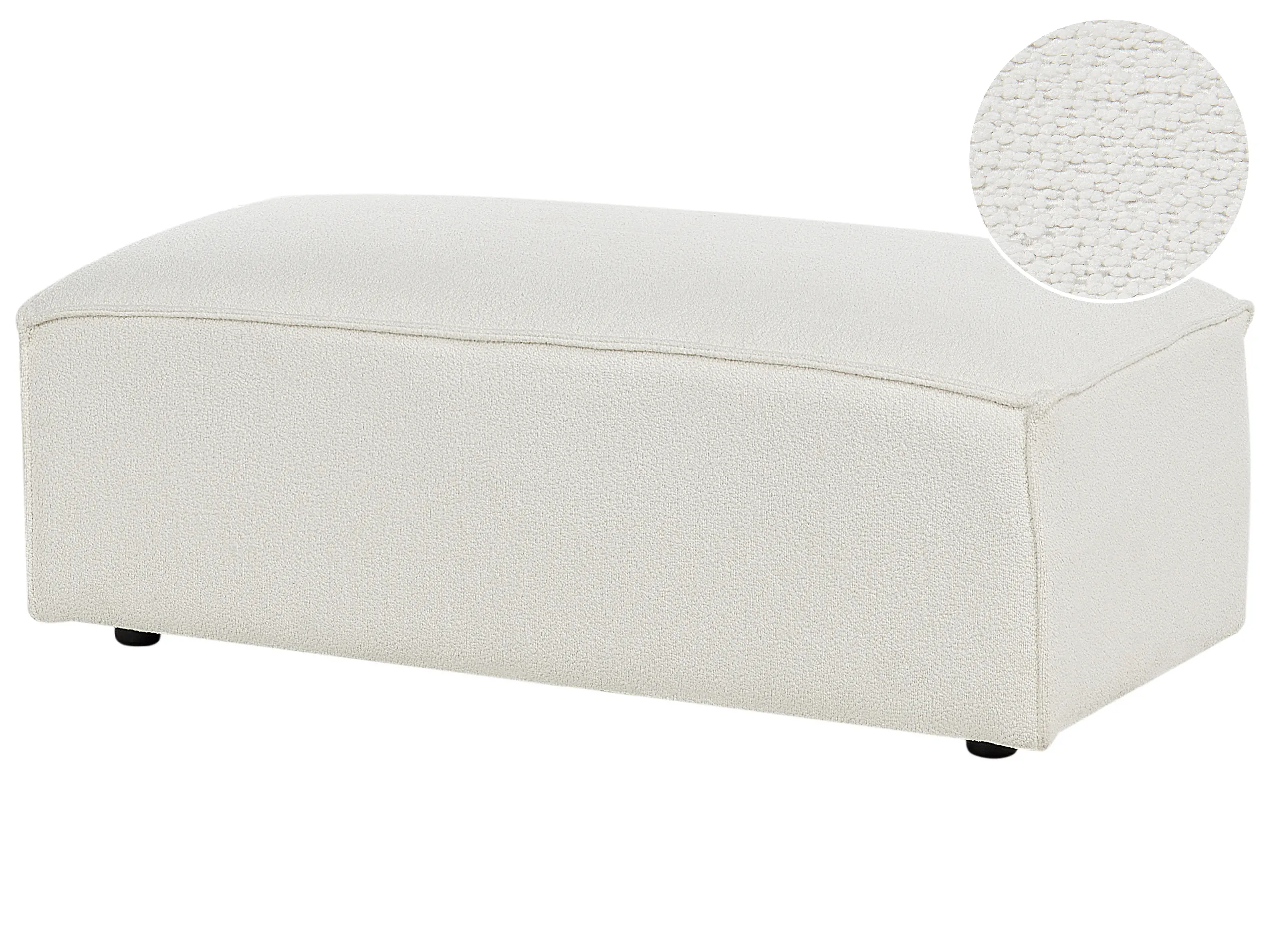 Otomana HELLNAR Bouclé Blanco crema
